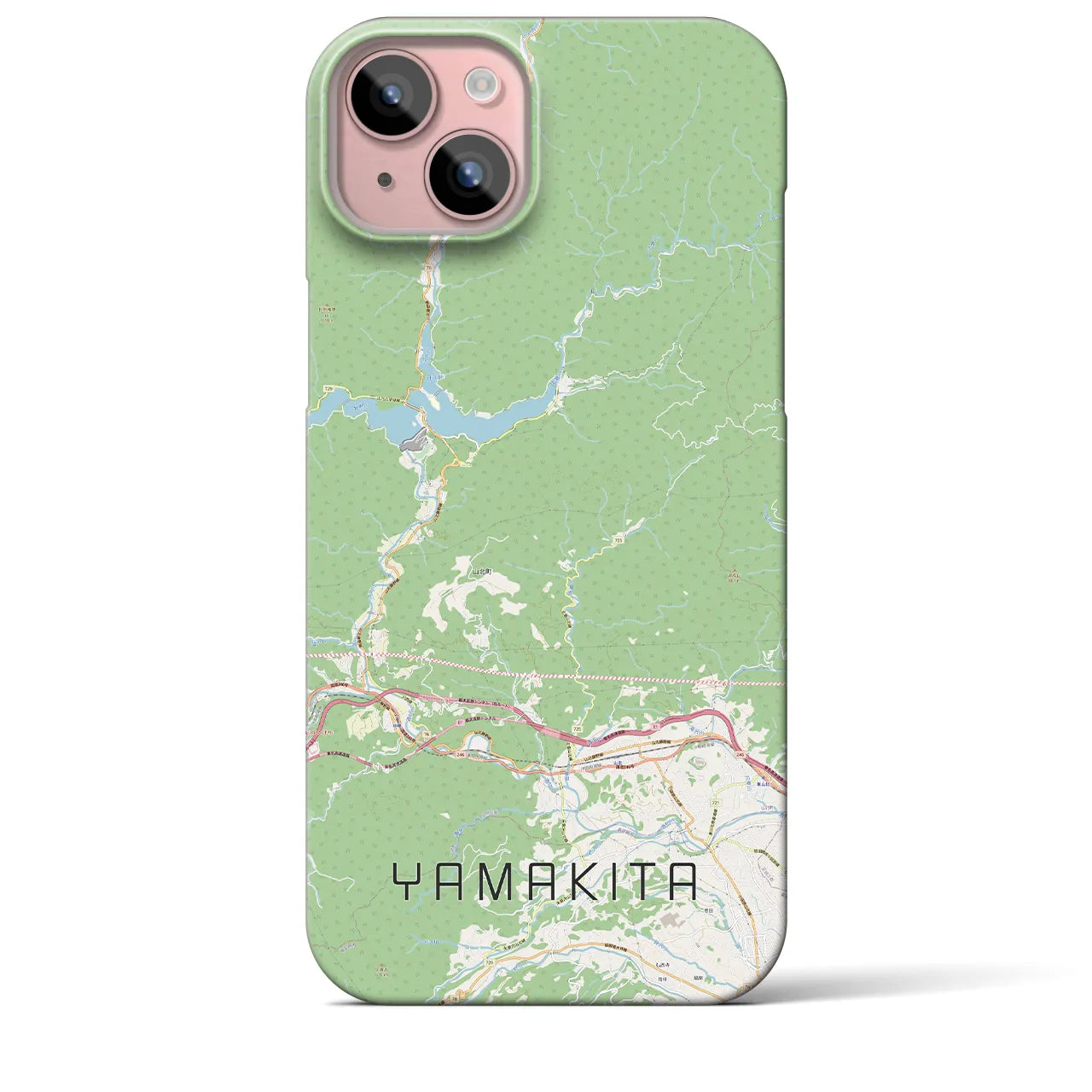 【山北】地図柄iPhoneケース（バックカバータイプ・ナチュラル）iPhone 15 Plus 用