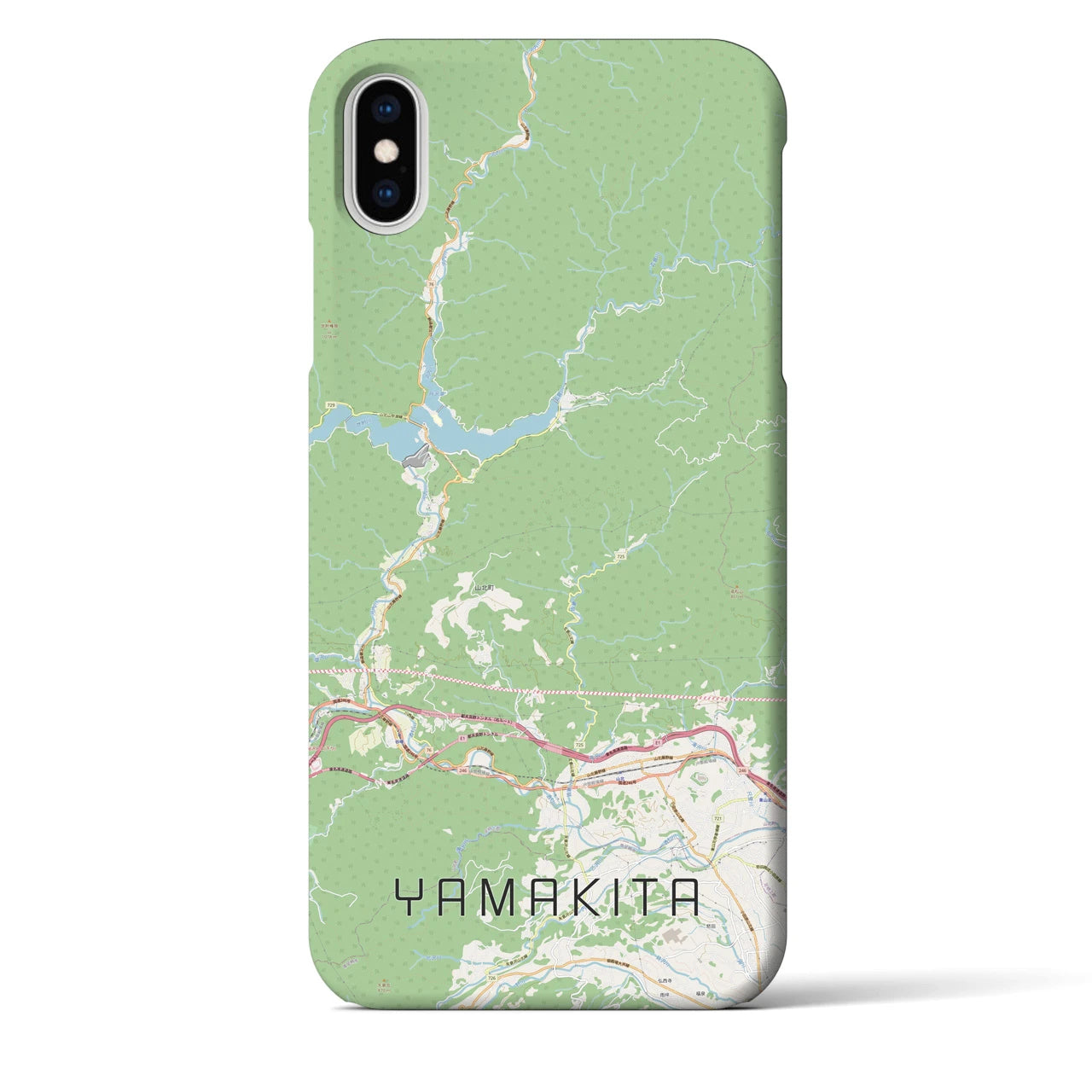 【山北】地図柄iPhoneケース（バックカバータイプ・ナチュラル）iPhone XS Max 用