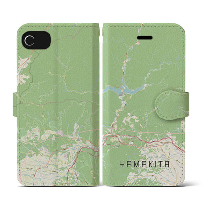 【山北（神奈川県）】地図柄iPhoneケース（手帳タイプ）ナチュラル・iPhone SE（第3 / 第2世代） / 8 / 7 / 6s / 6 用