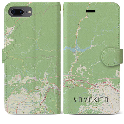 【山北（神奈川県）】地図柄iPhoneケース（手帳タイプ）ナチュラル・iPhone 8Plus /7Plus / 6sPlus / 6Plus 用