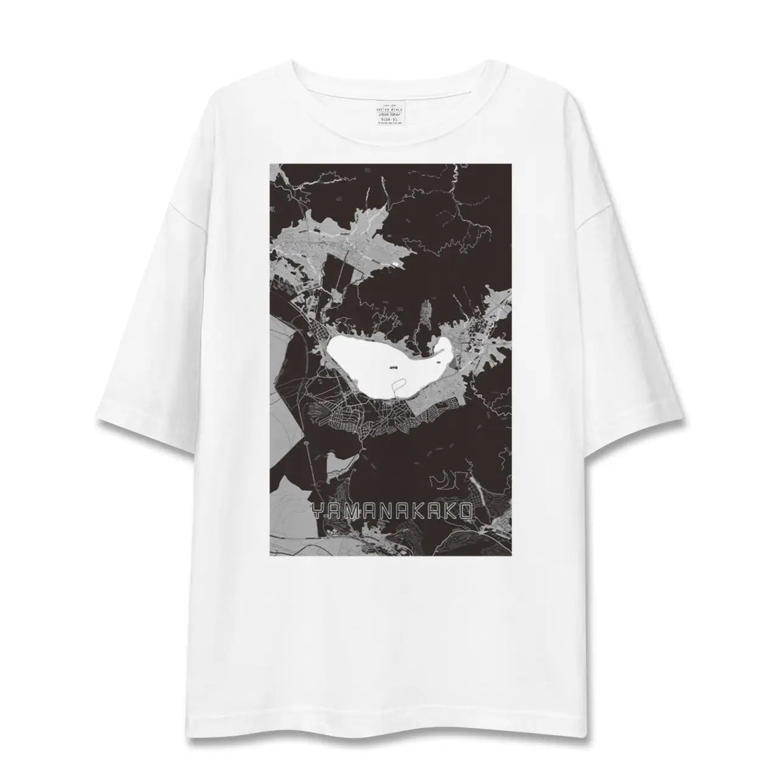 【山中湖（山梨県）】地図柄ビッグシルエットTシャツ