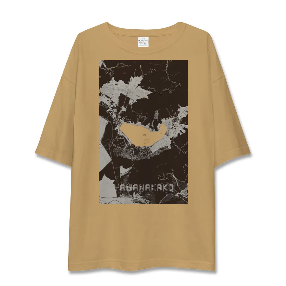 【山中湖（山梨県）】地図柄ビッグシルエットTシャツ