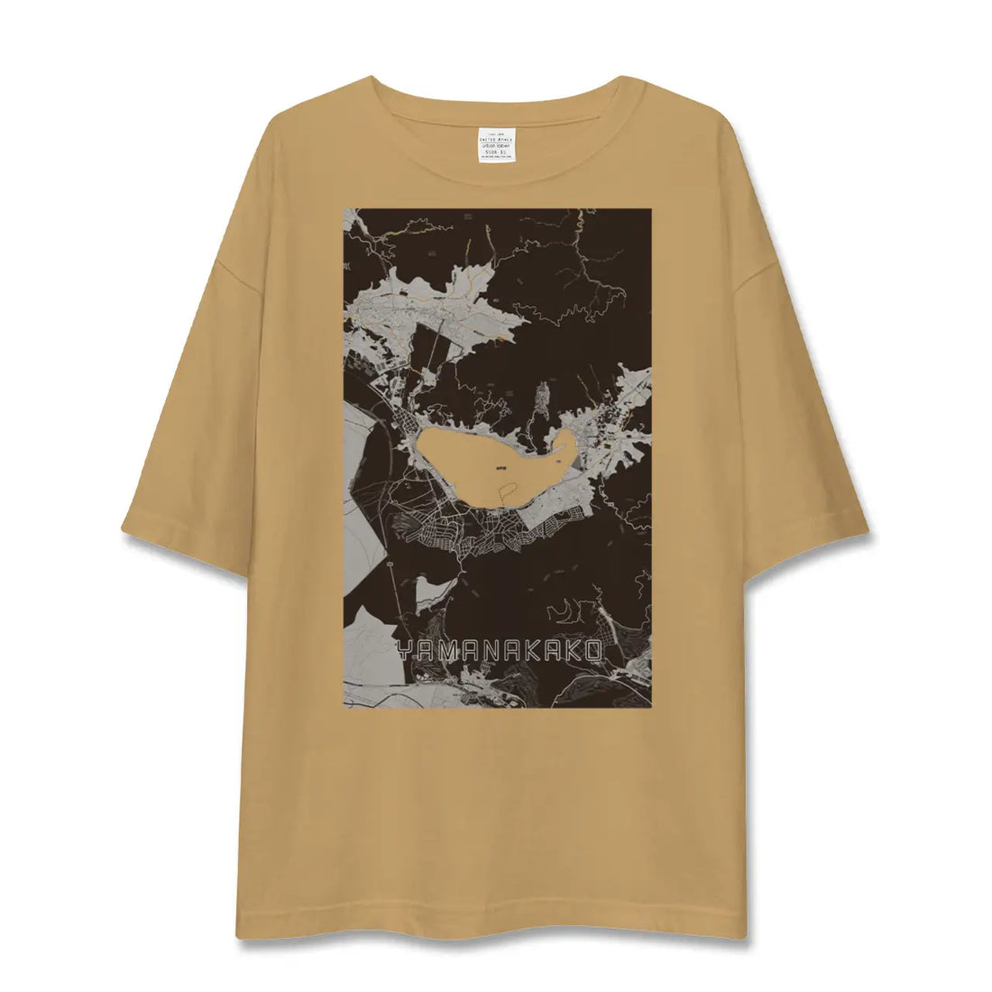 【山中湖(山梨県)】地図柄ビッグシルエットTシャツ