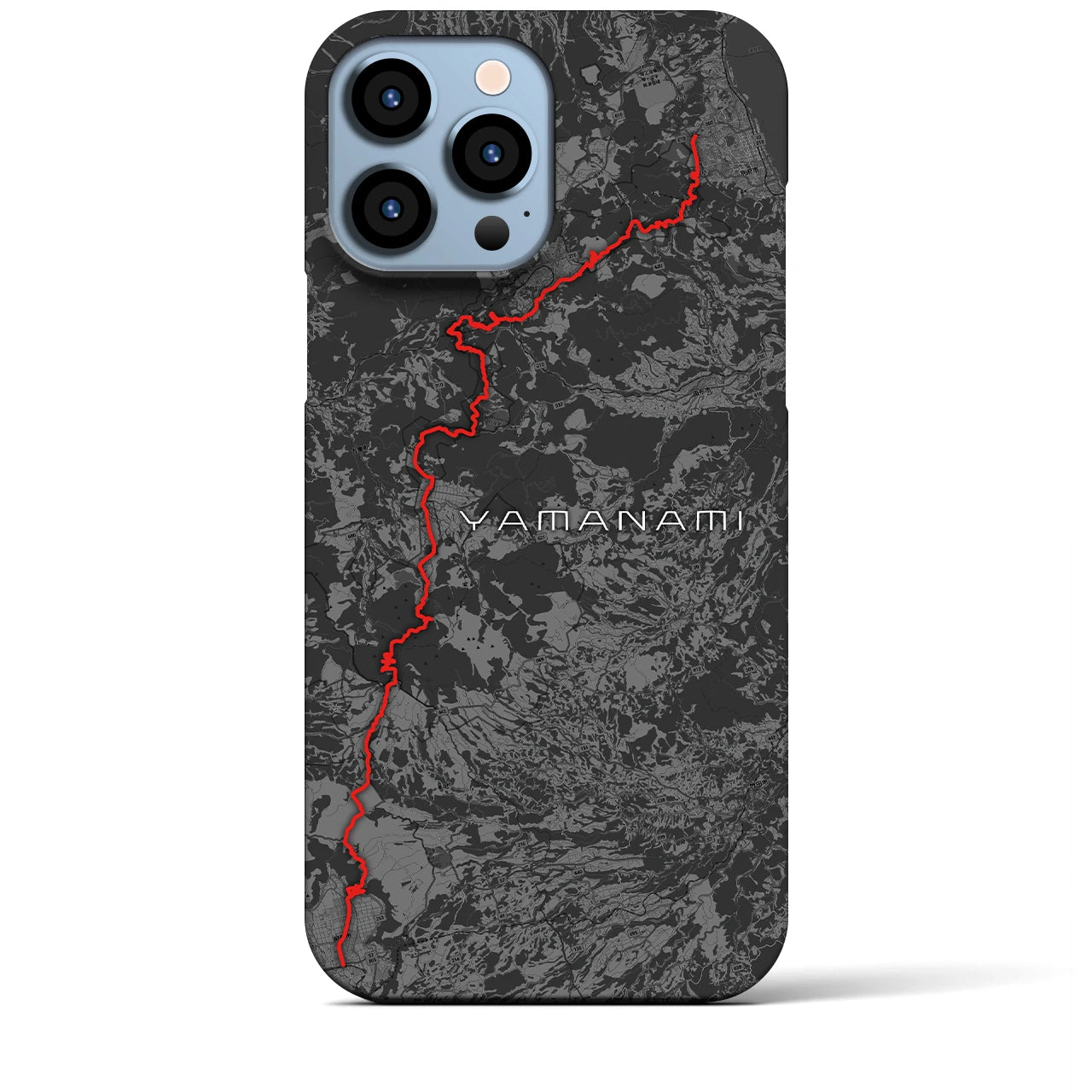 Recipro × Crossfield【やまなみ】地図柄iPhoneケース（バックカバータイプ・チャコール）iPhone 13 Pro Max 用