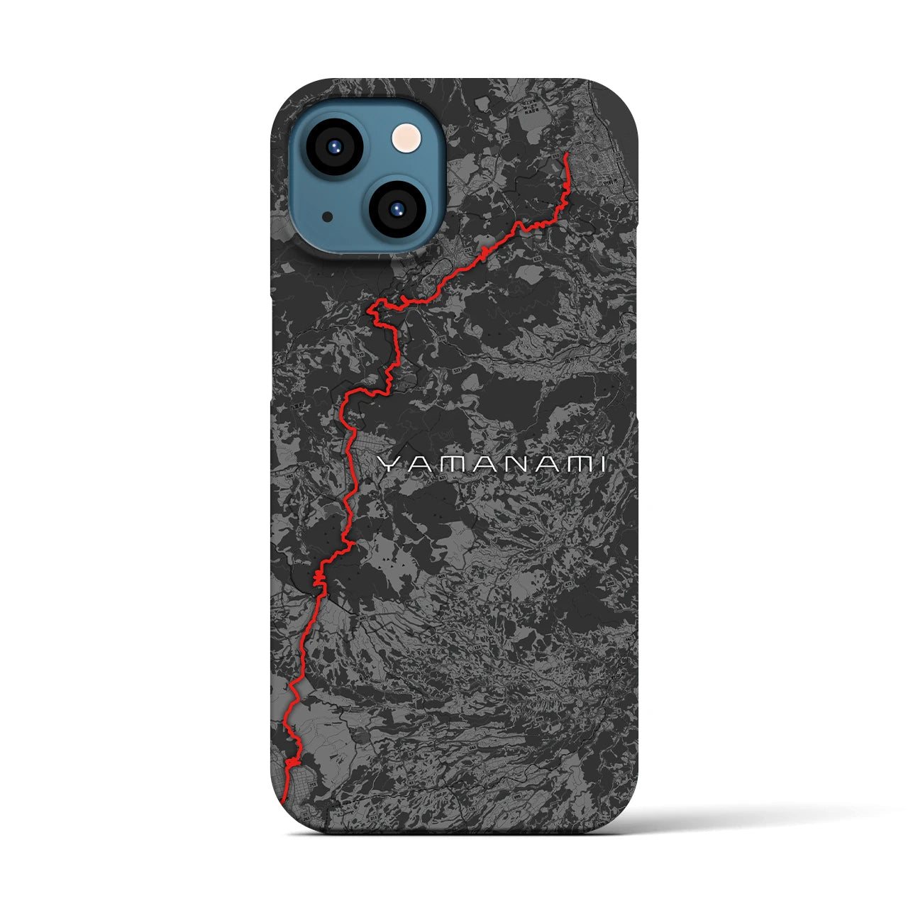 Recipro × Crossfield【やまなみ】地図柄iPhoneケース（バックカバータイプ・チャコール）iPhone 13 用