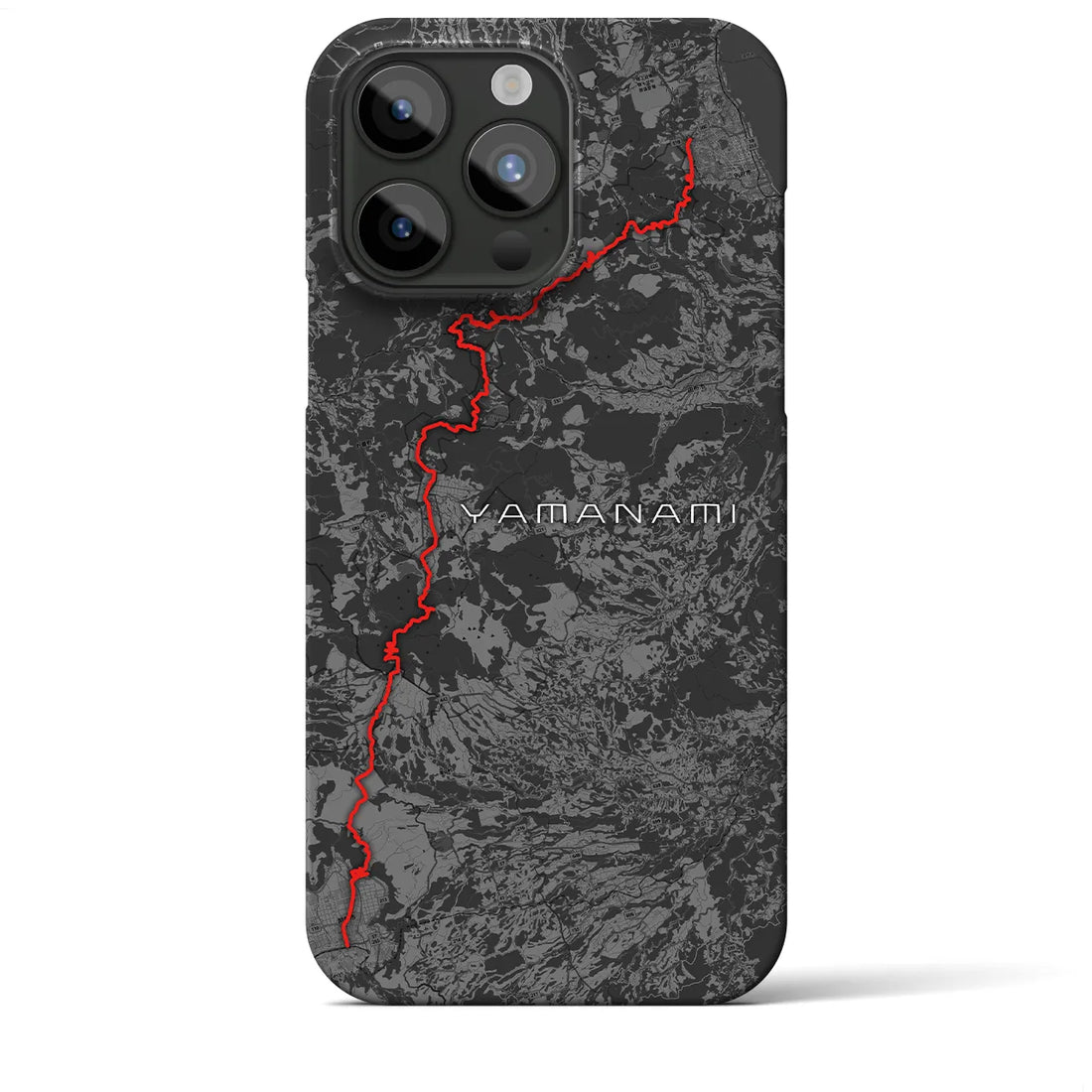 Recipro × Crossfield【やまなみ】地図柄iPhoneケース（バックカバータイプ・チャコール）iPhone 15 Pro Max 用