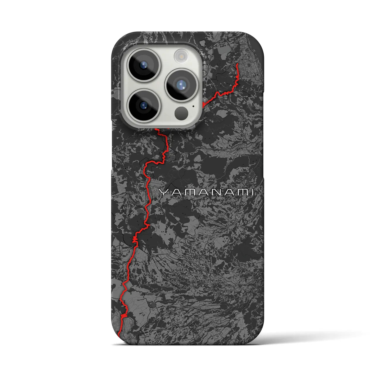Recipro × Crossfield【やまなみ】地図柄iPhoneケース（バックカバータイプ・チャコール）iPhone 15 Pro 用