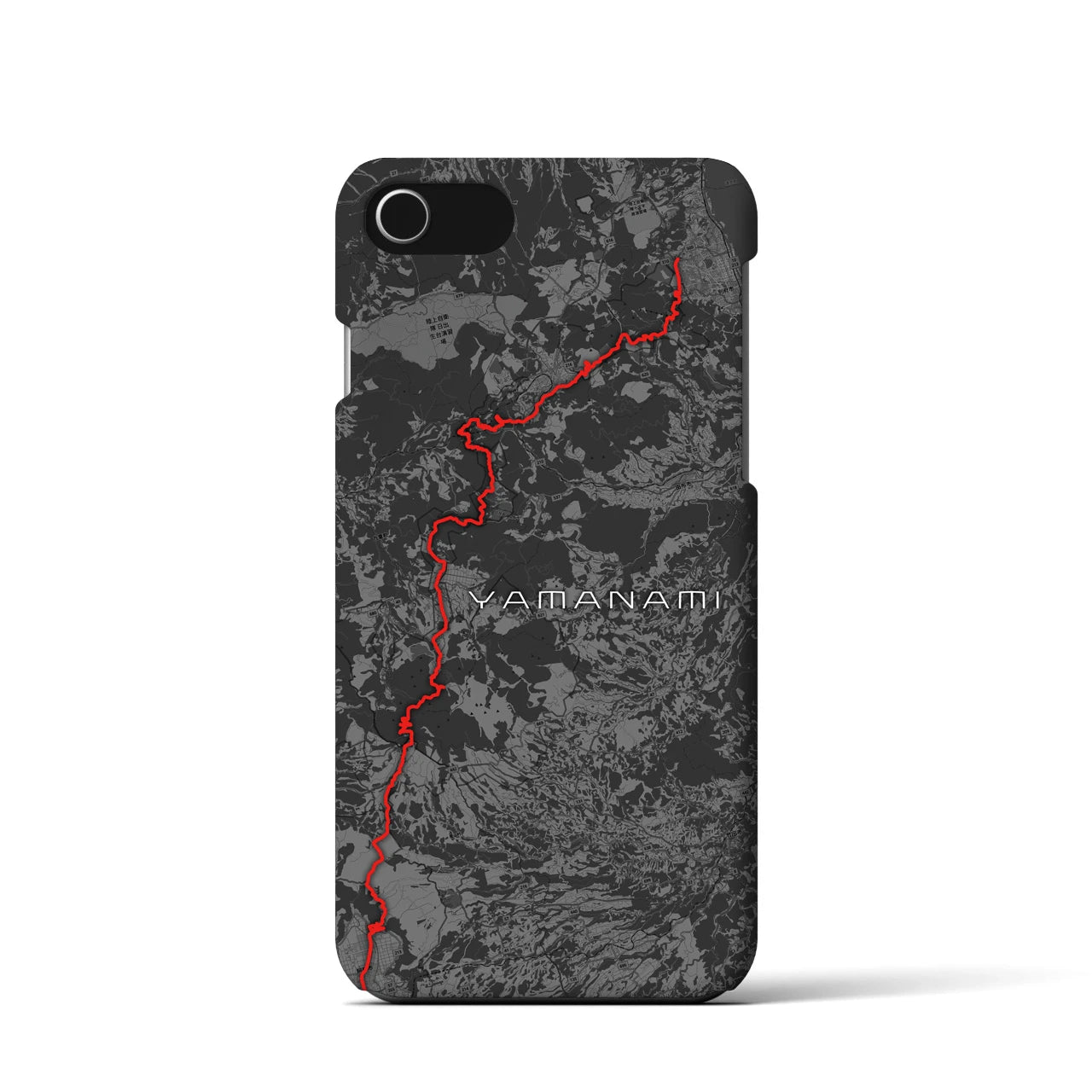 Recipro × Crossfield【やまなみ】地図柄iPhoneケース（バックカバータイプ・チャコール）iPhone SE（第3 / 第2世代） / 8 / 7 / 6s / 6 用