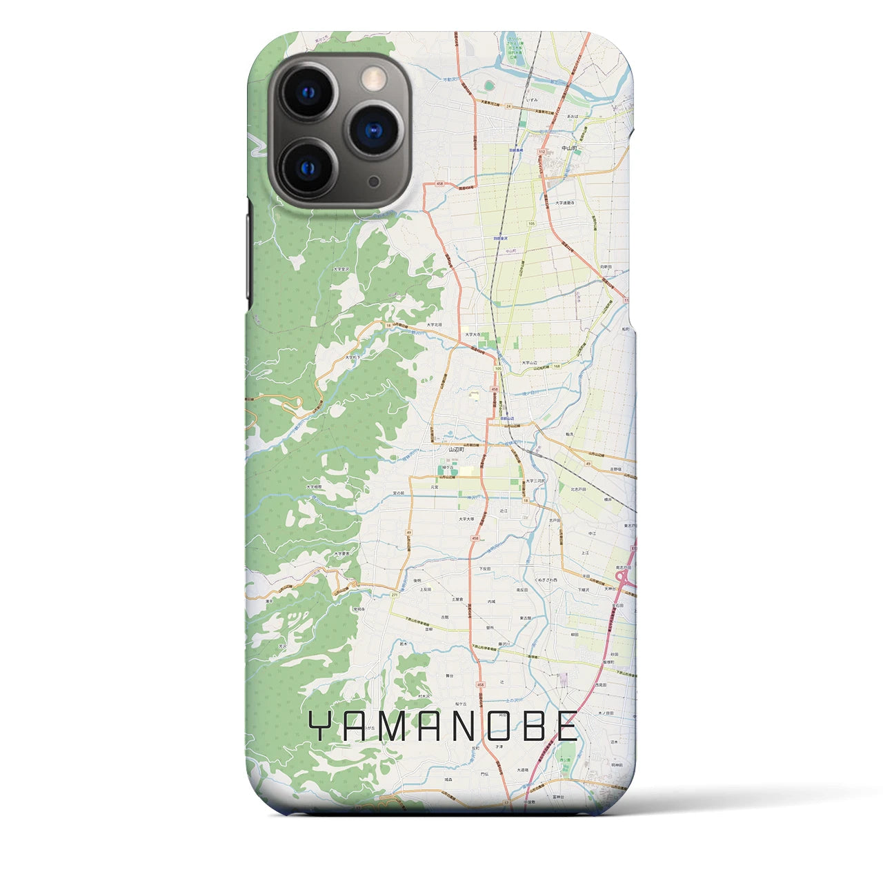【山辺】地図柄iPhoneケース（バックカバータイプ・ナチュラル）iPhone 11 Pro Max 用
