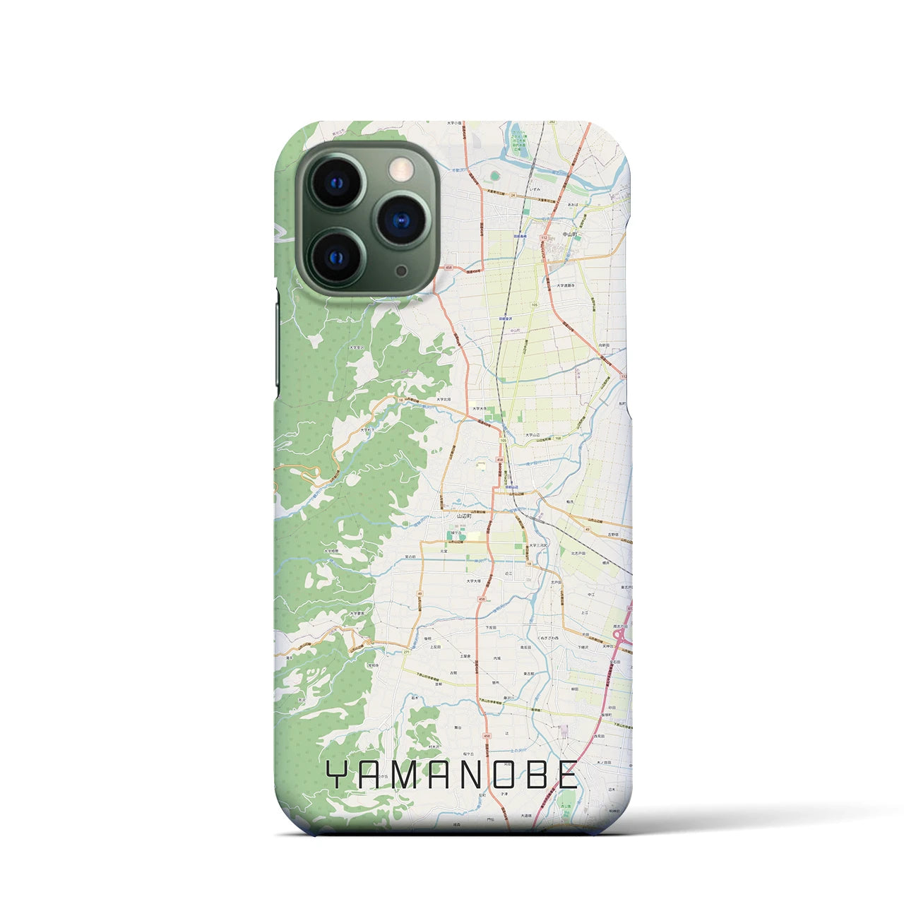 【山辺】地図柄iPhoneケース（バックカバータイプ・ナチュラル）iPhone 11 Pro 用