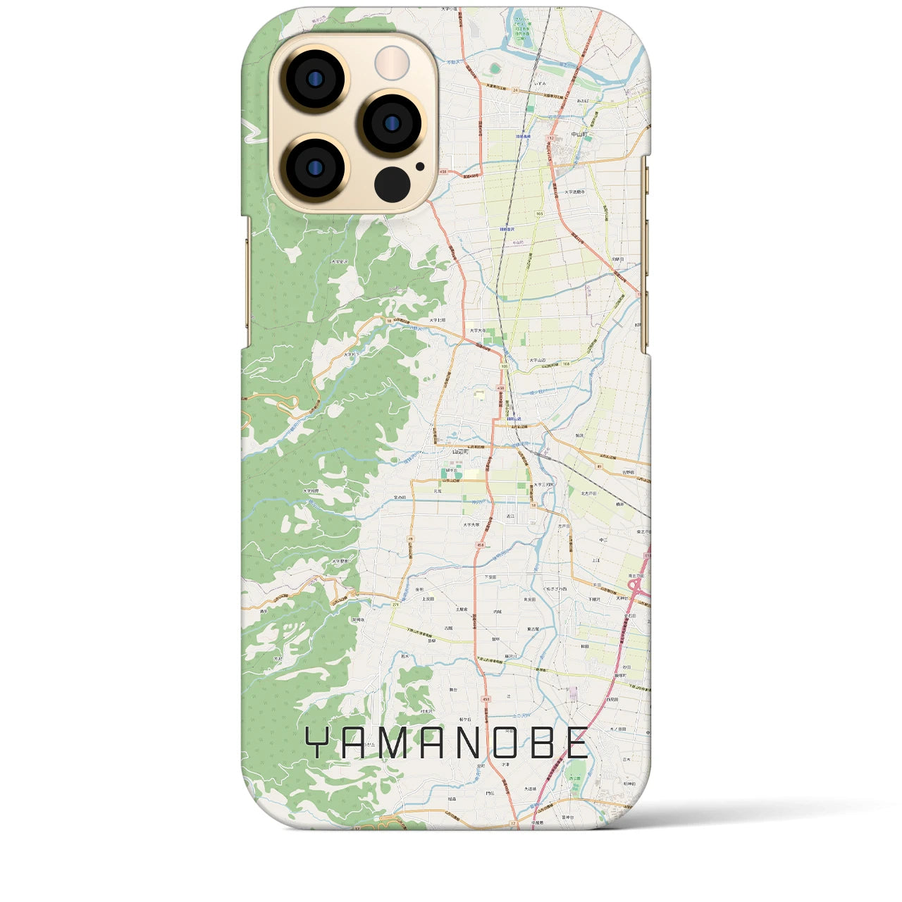 【山辺】地図柄iPhoneケース（バックカバータイプ・ナチュラル）iPhone 12 Pro Max 用