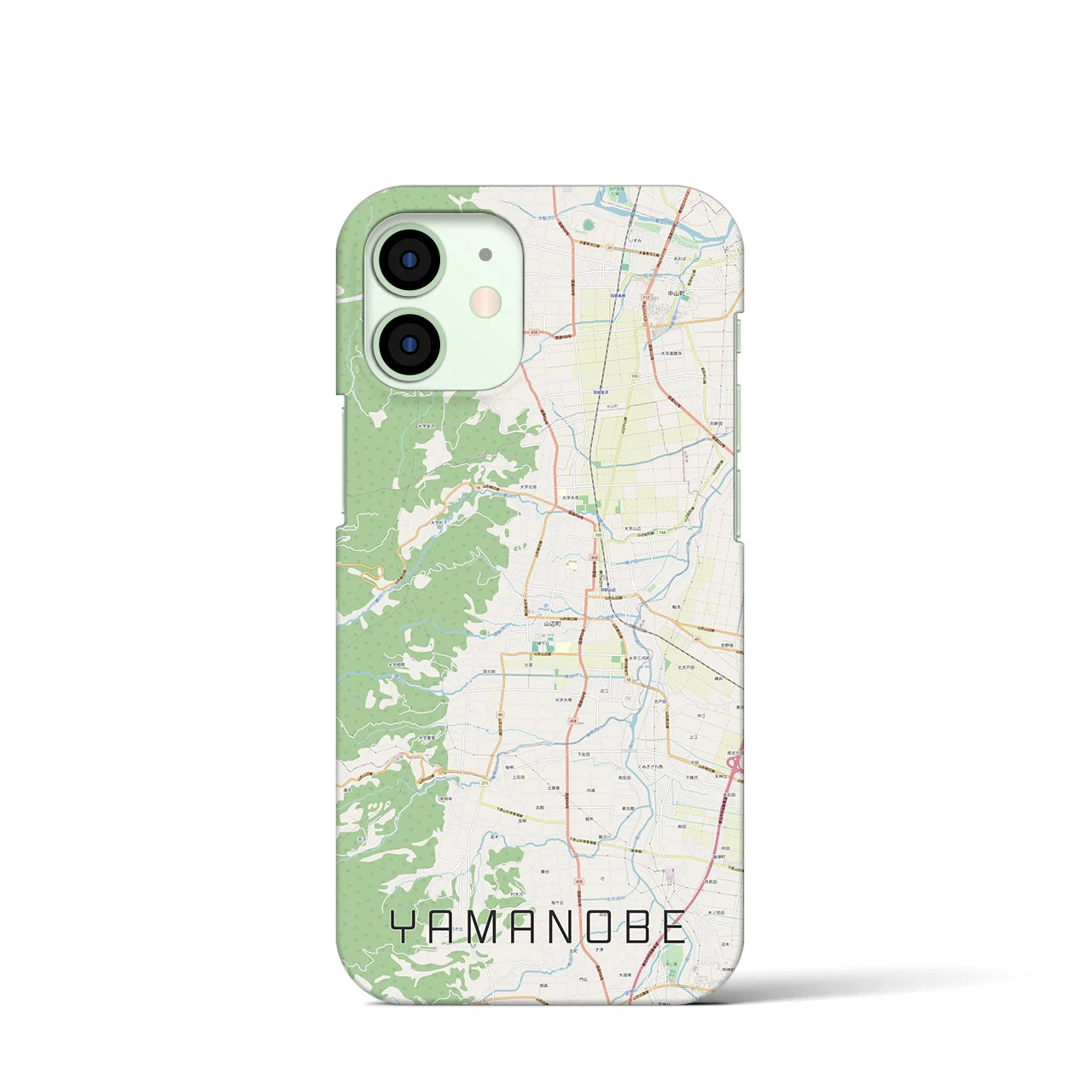 【山辺】地図柄iPhoneケース（バックカバータイプ・ナチュラル）iPhone 12 mini 用