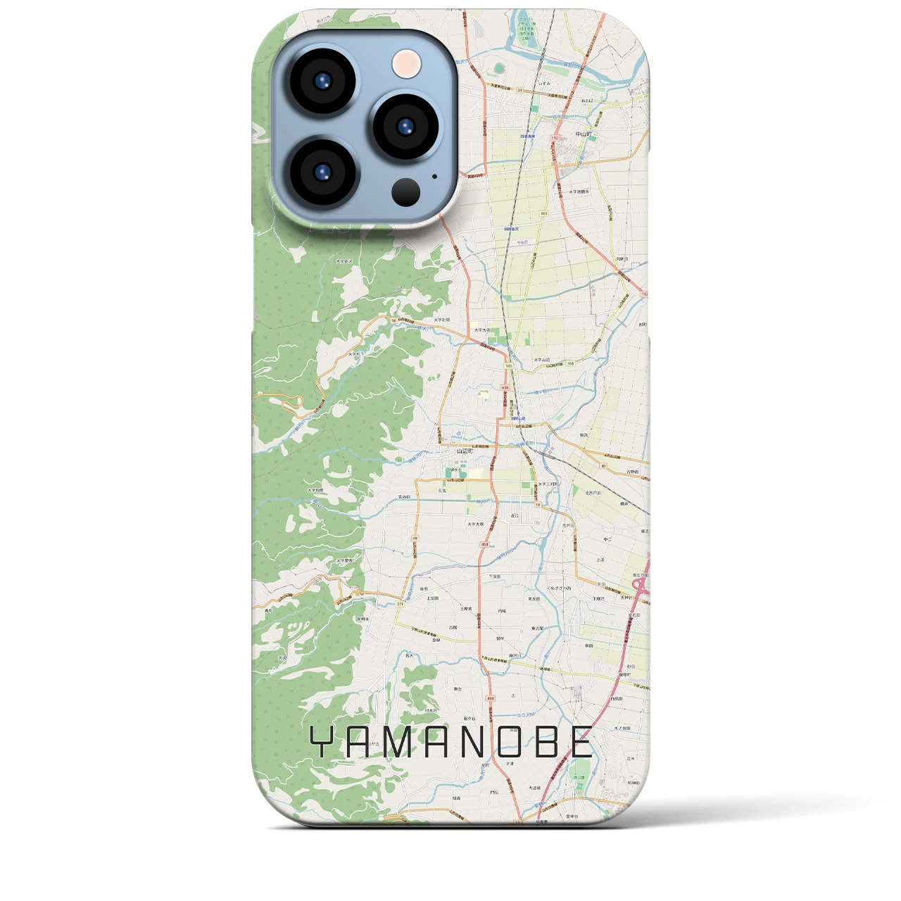 【山辺】地図柄iPhoneケース（バックカバータイプ・ナチュラル）iPhone 13 Pro Max 用