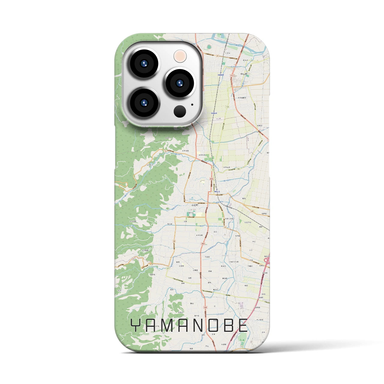 【山辺】地図柄iPhoneケース（バックカバータイプ・ナチュラル）iPhone 13 Pro 用