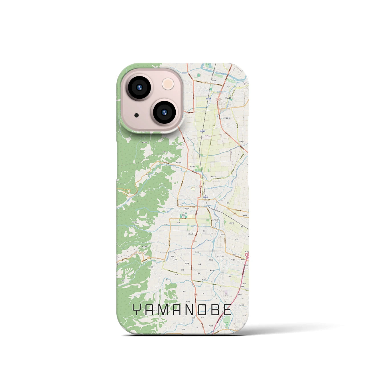 【山辺】地図柄iPhoneケース（バックカバータイプ・ナチュラル）iPhone 13 mini 用