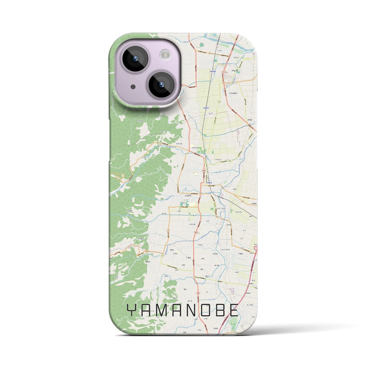 【山辺】地図柄iPhoneケース（バックカバータイプ・ナチュラル）iPhone 14 用