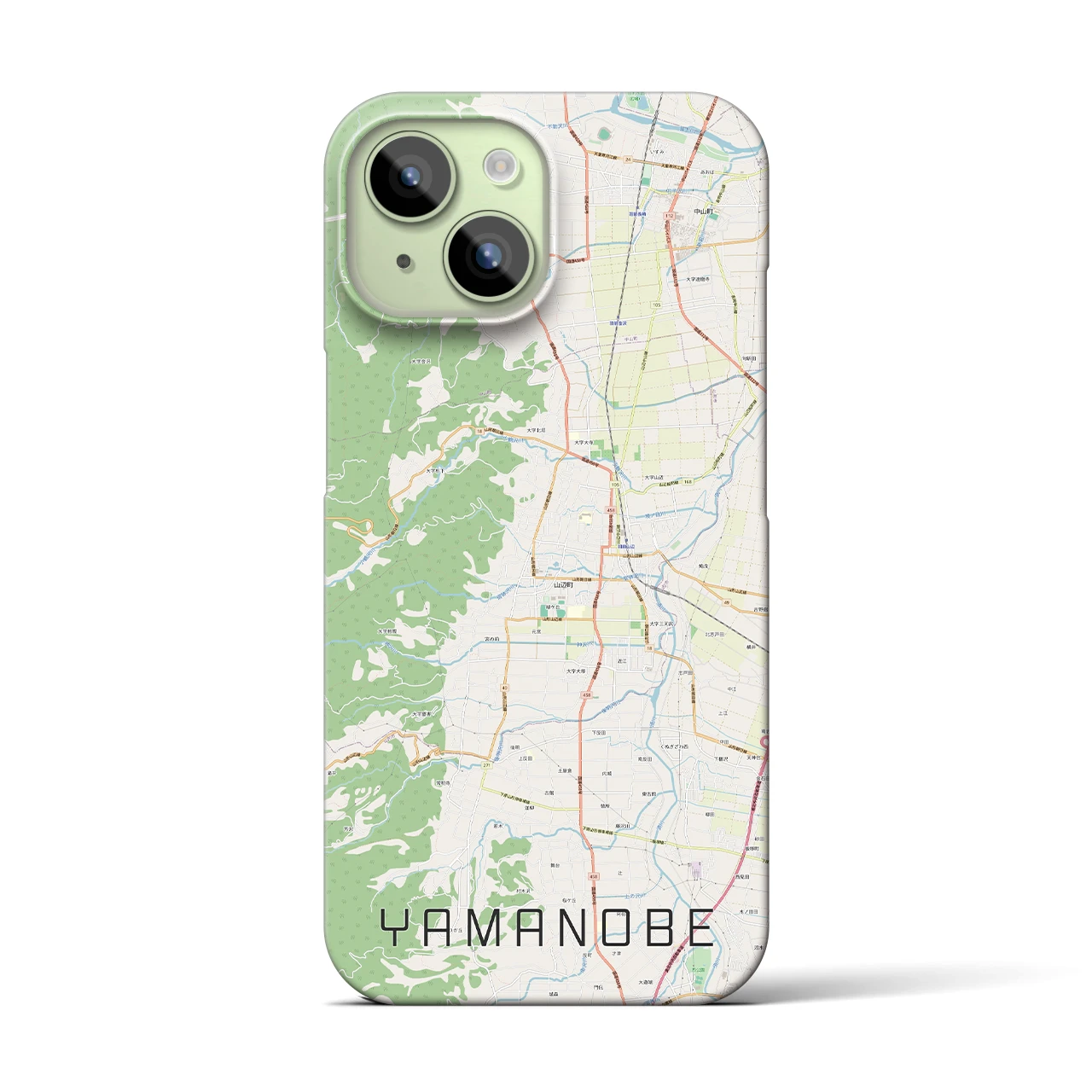 【山辺】地図柄iPhoneケース（バックカバータイプ・ナチュラル）iPhone 15 用