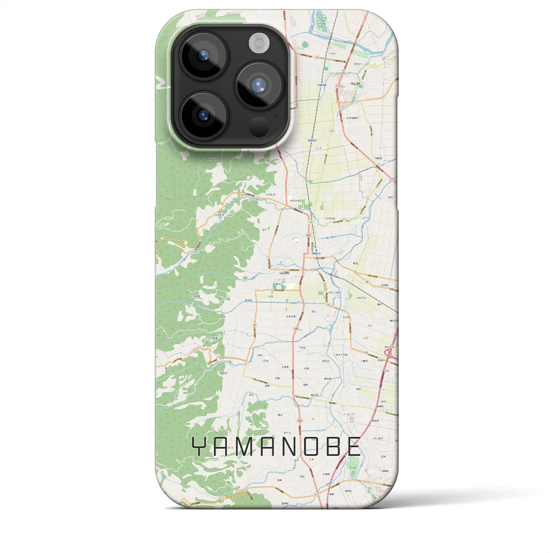 【山辺】地図柄iPhoneケース（バックカバータイプ・ナチュラル）iPhone 15 Pro Max 用