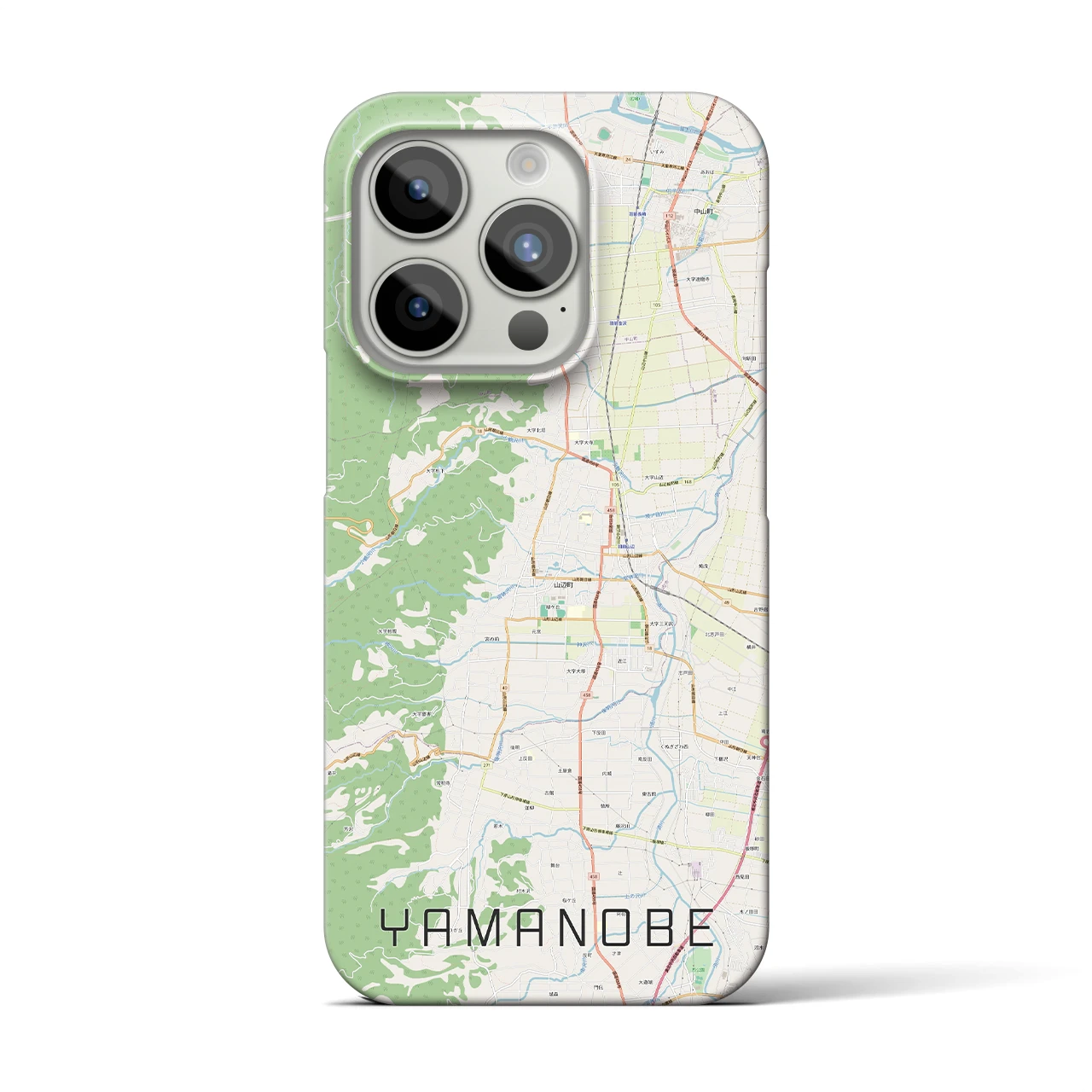 【山辺】地図柄iPhoneケース（バックカバータイプ・ナチュラル）iPhone 15 Pro 用