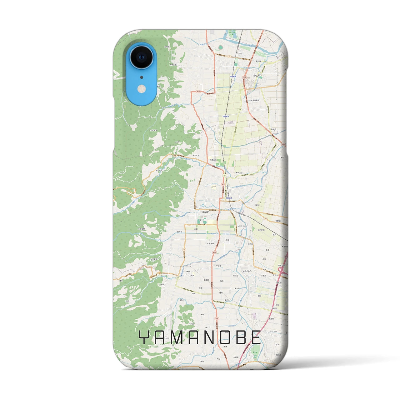 【山辺】地図柄iPhoneケース（バックカバータイプ・ナチュラル）iPhone XR 用