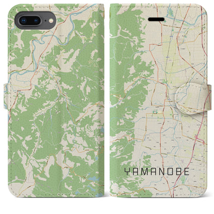 【山辺（山形県）】地図柄iPhoneケース（手帳タイプ）ナチュラル・iPhone 8Plus /7Plus / 6sPlus / 6Plus 用