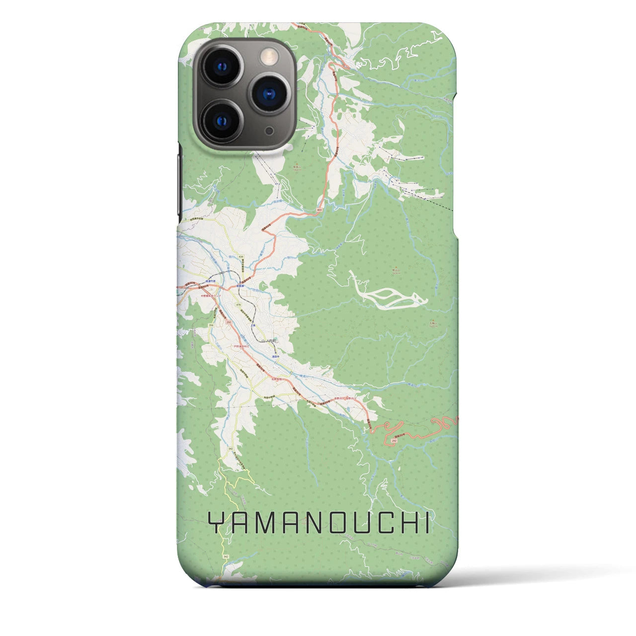 【山ノ内】地図柄iPhoneケース（バックカバータイプ・ナチュラル）iPhone 11 Pro Max 用