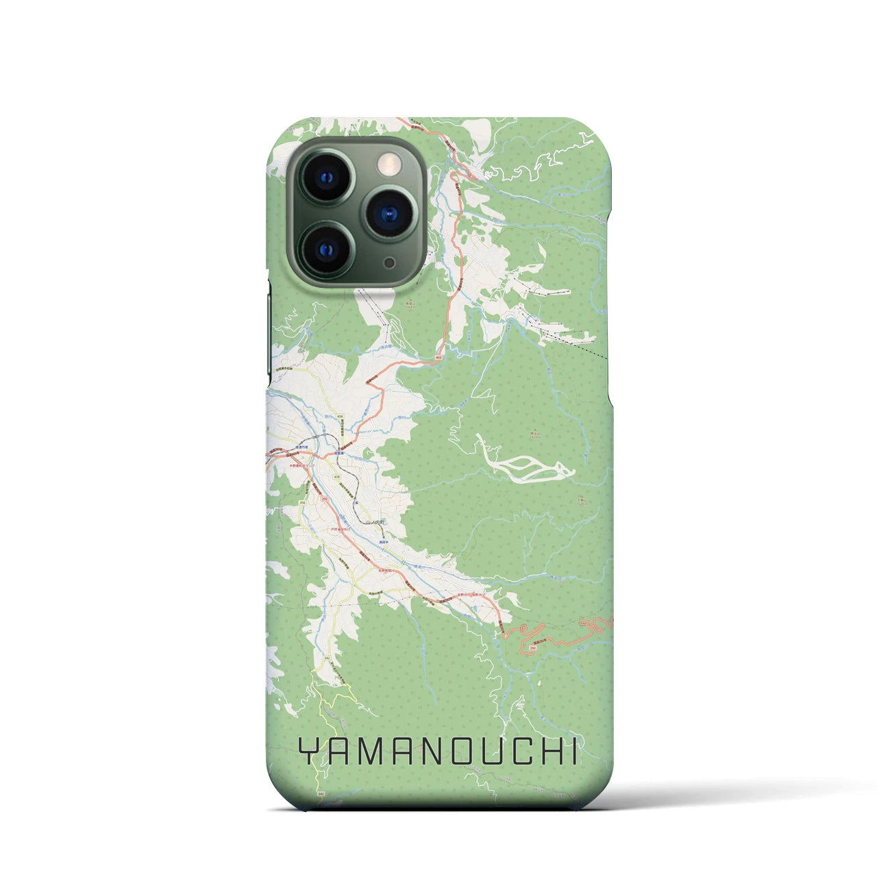 【山ノ内】地図柄iPhoneケース（バックカバータイプ・ナチュラル）iPhone 11 Pro 用