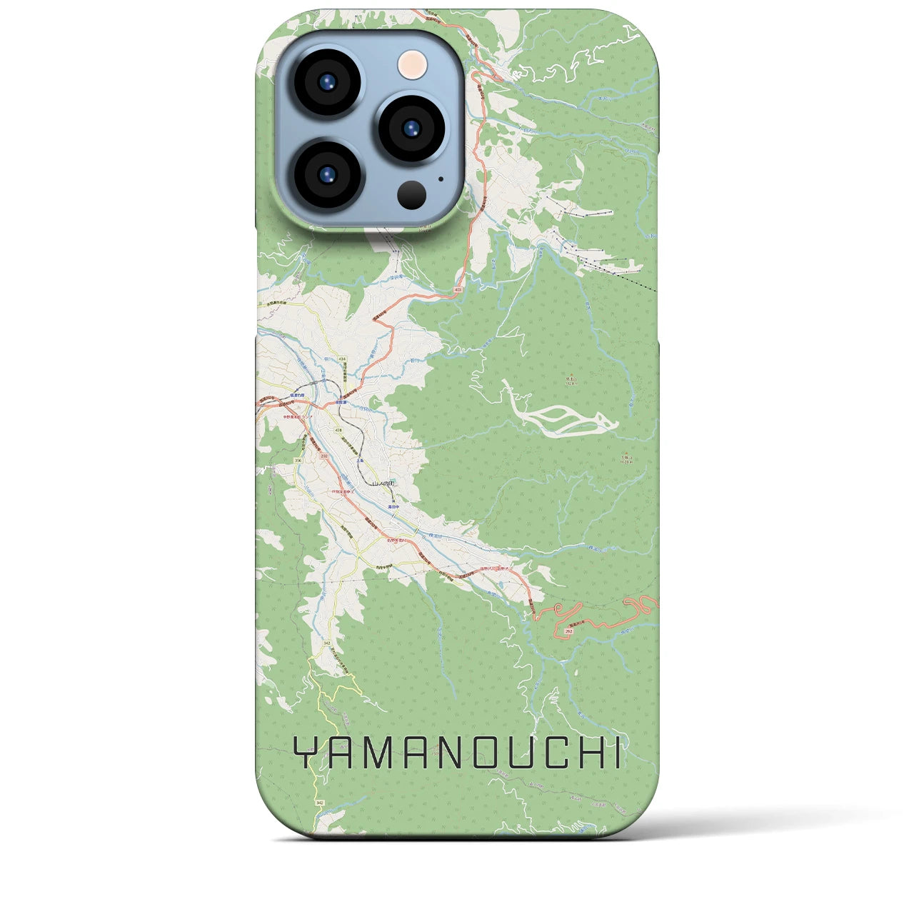 【山ノ内】地図柄iPhoneケース（バックカバータイプ・ナチュラル）iPhone 13 Pro Max 用