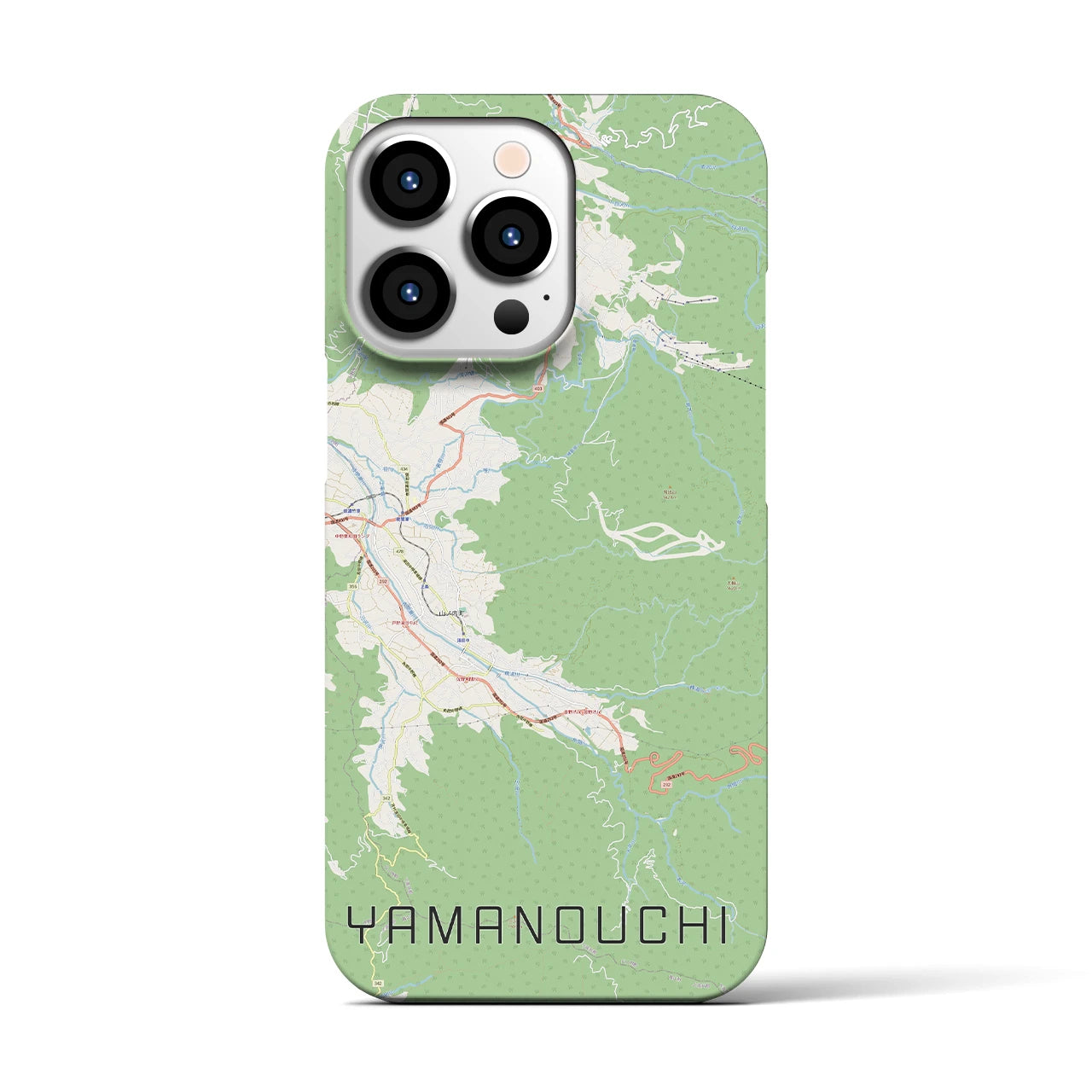 【山ノ内】地図柄iPhoneケース（バックカバータイプ・ナチュラル）iPhone 13 Pro 用