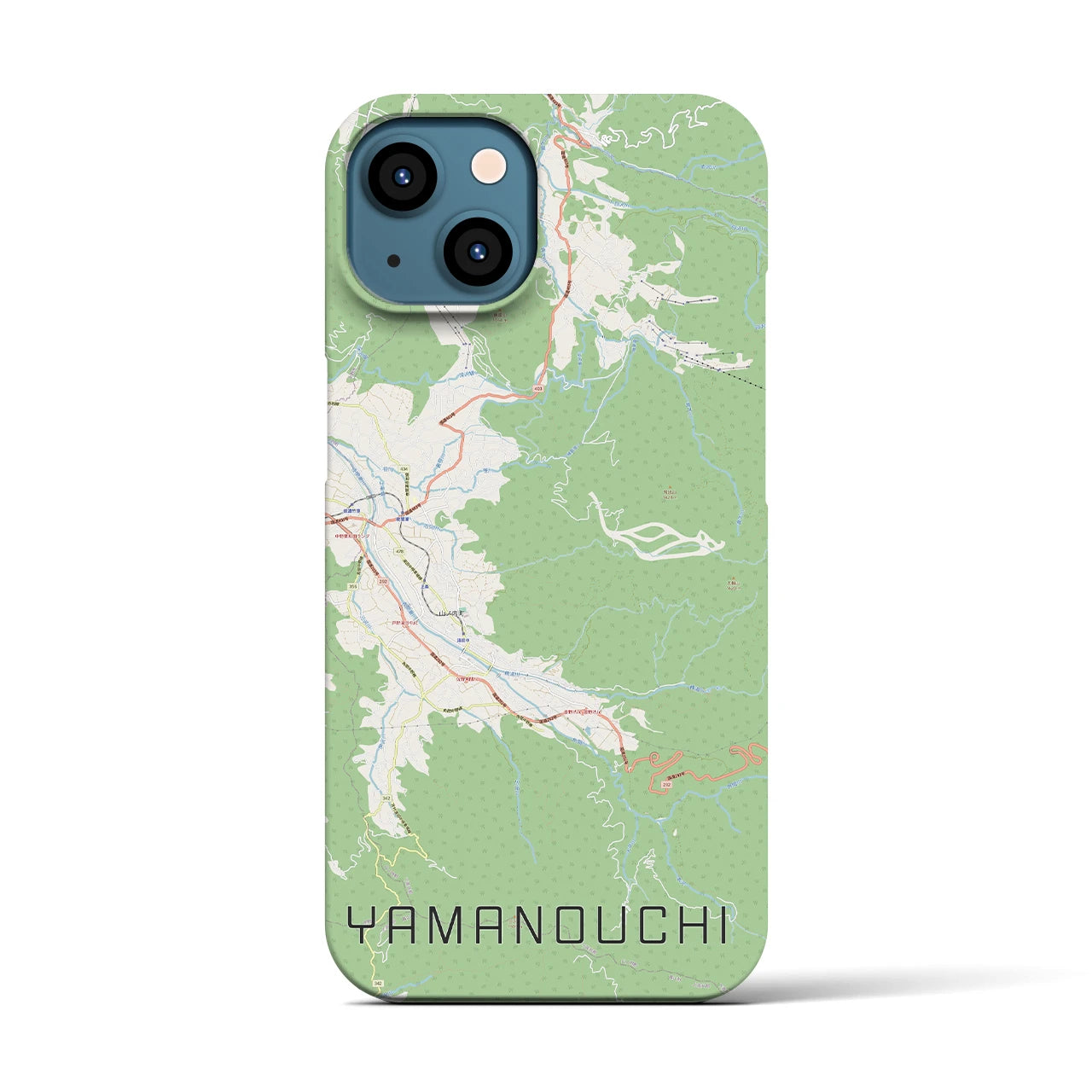 【山ノ内】地図柄iPhoneケース（バックカバータイプ・ナチュラル）iPhone 13 用