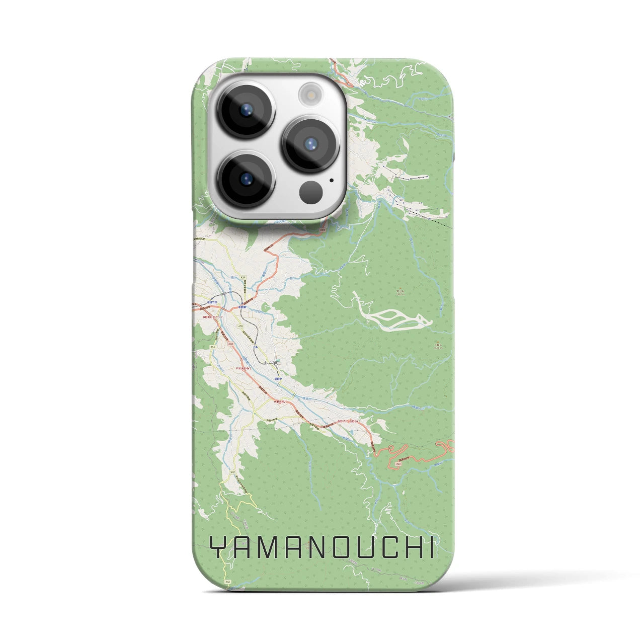 【山ノ内】地図柄iPhoneケース（バックカバータイプ・ナチュラル）iPhone 14 Pro 用