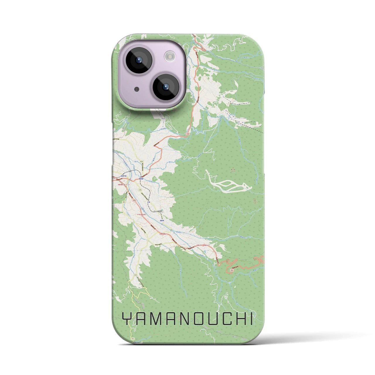 【山ノ内】地図柄iPhoneケース（バックカバータイプ・ナチュラル）iPhone 14 用