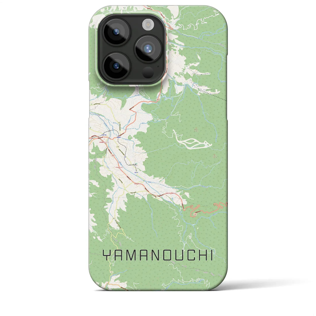 【山ノ内】地図柄iPhoneケース（バックカバータイプ・ナチュラル）iPhone 15 Pro Max 用
