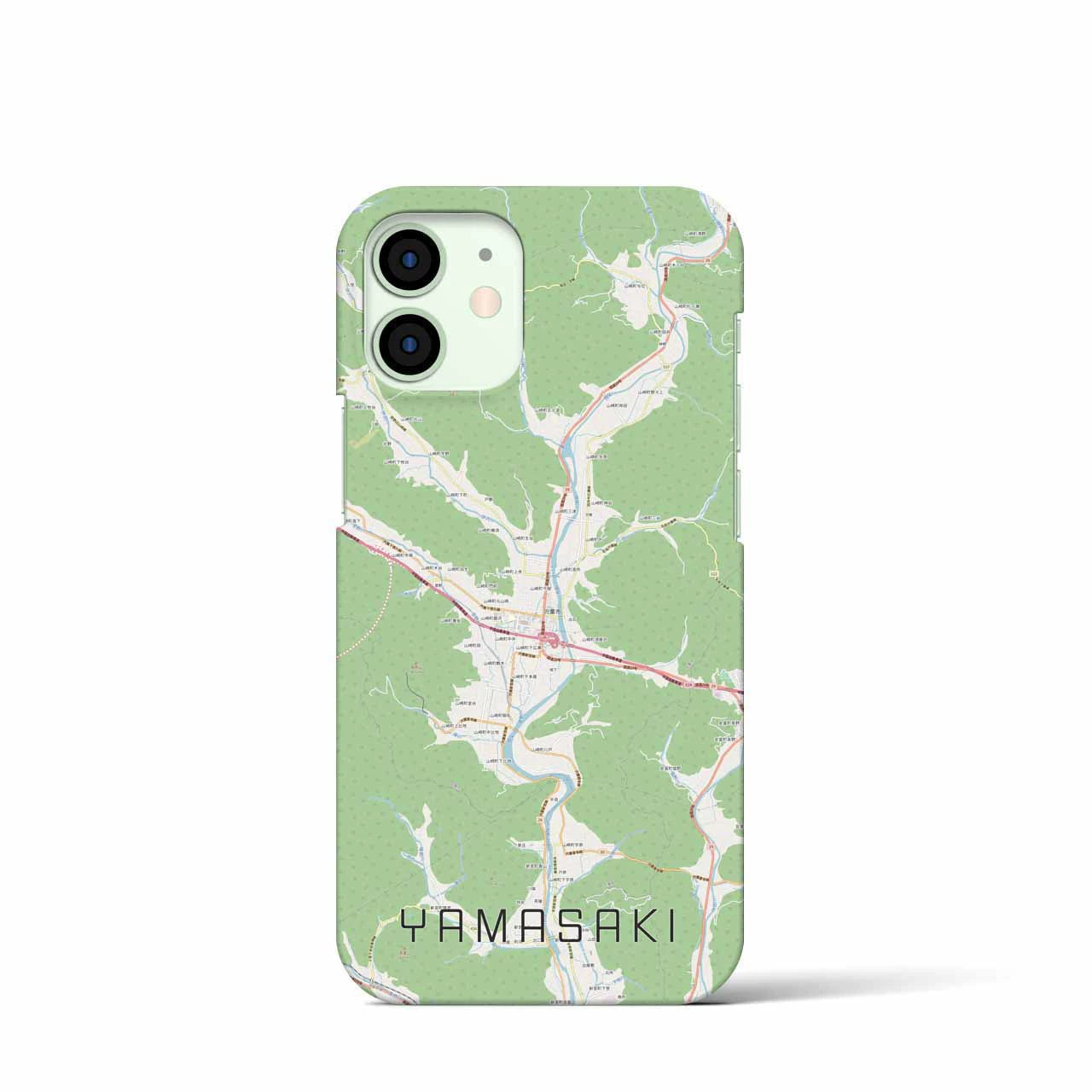 【山崎】地図柄iPhoneケース（バックカバータイプ・ナチュラル）iPhone 12 mini 用