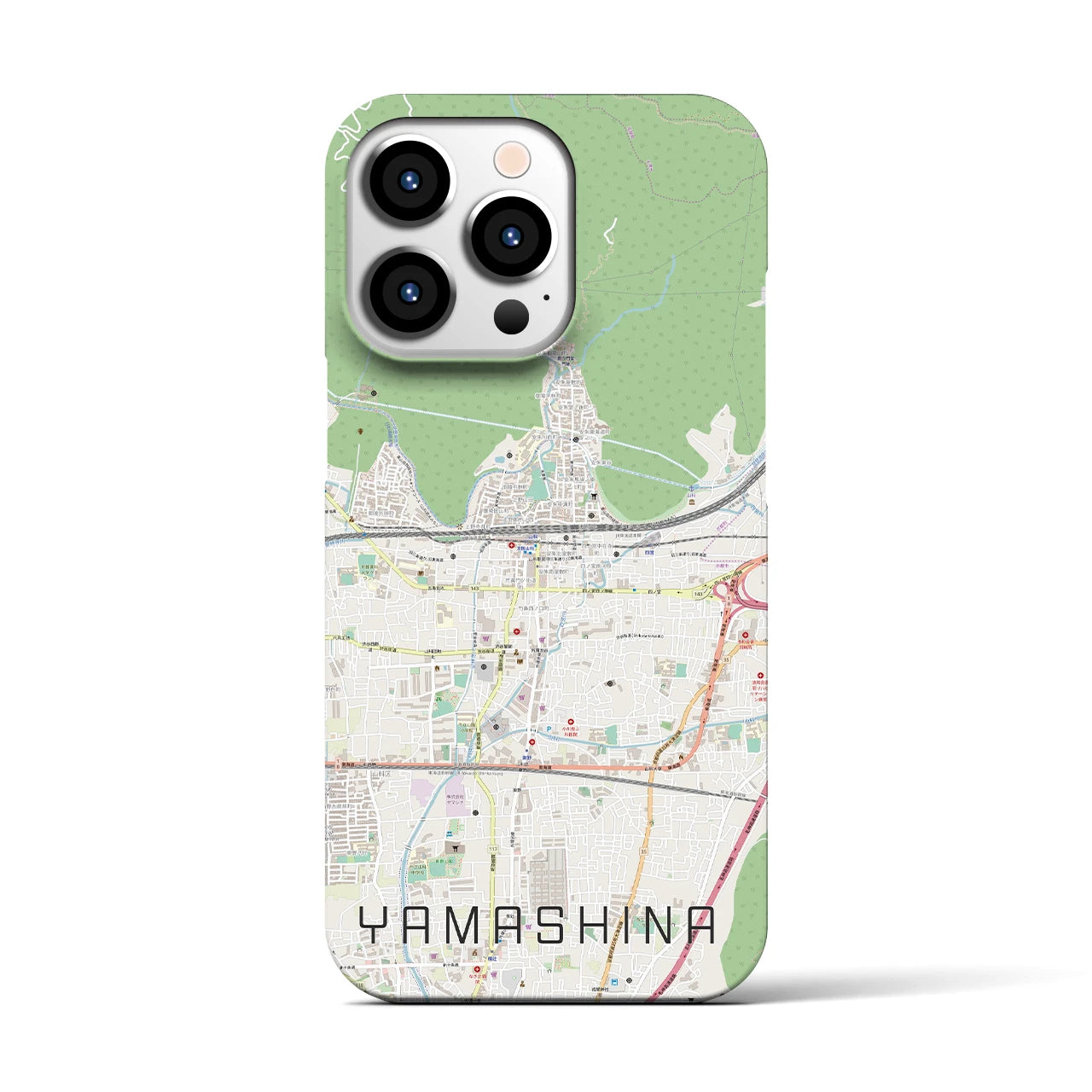 【山科】地図柄iPhoneケース（バックカバータイプ・ナチュラル）iPhone 13 Pro 用