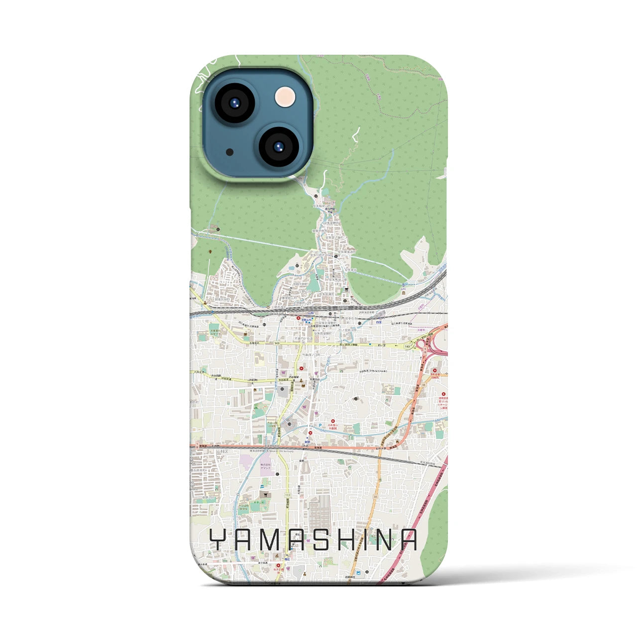 【山科】地図柄iPhoneケース（バックカバータイプ・ナチュラル）iPhone 13 用