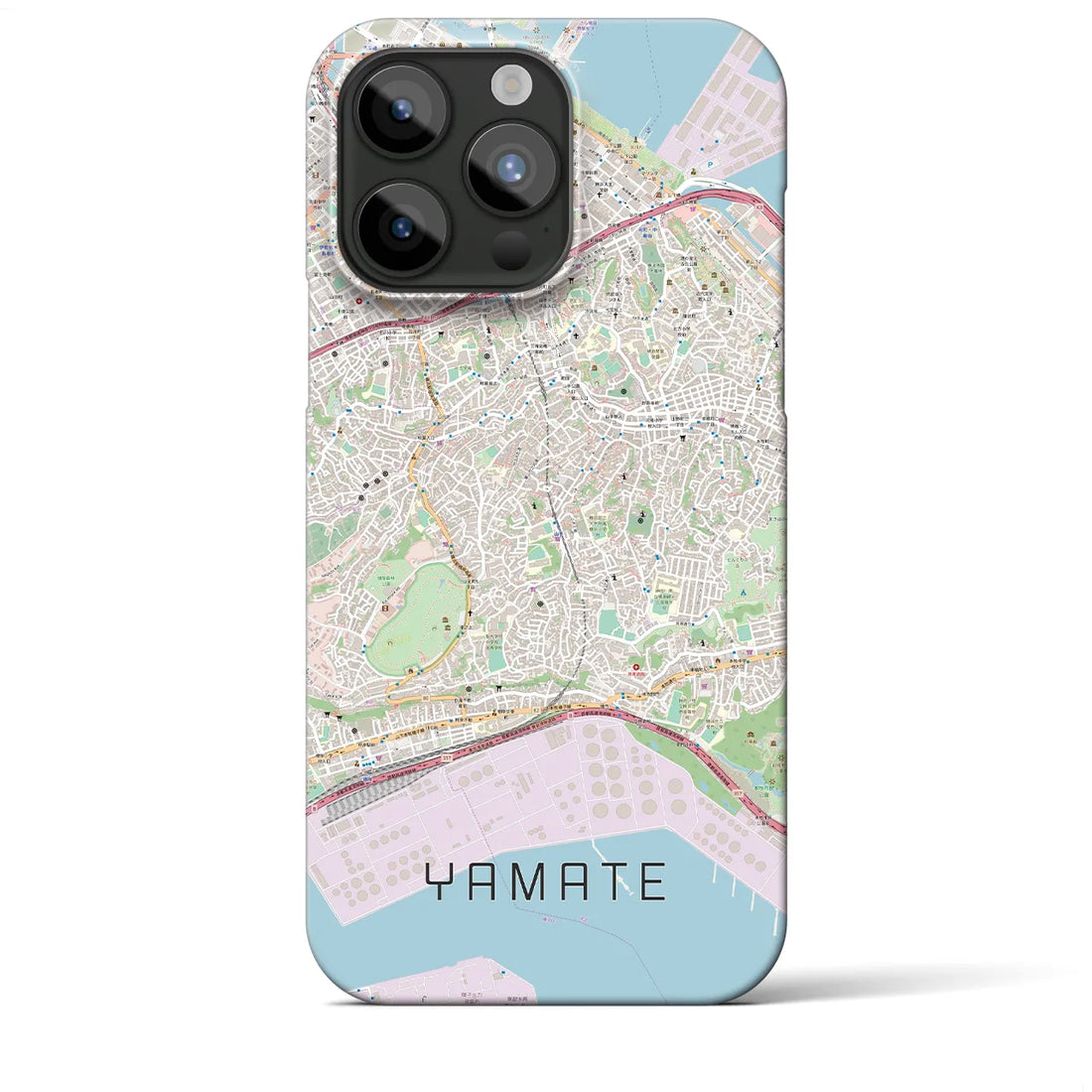 【山手】地図柄iPhoneケース（バックカバータイプ・ナチュラル）iPhone 15 Pro Max 用