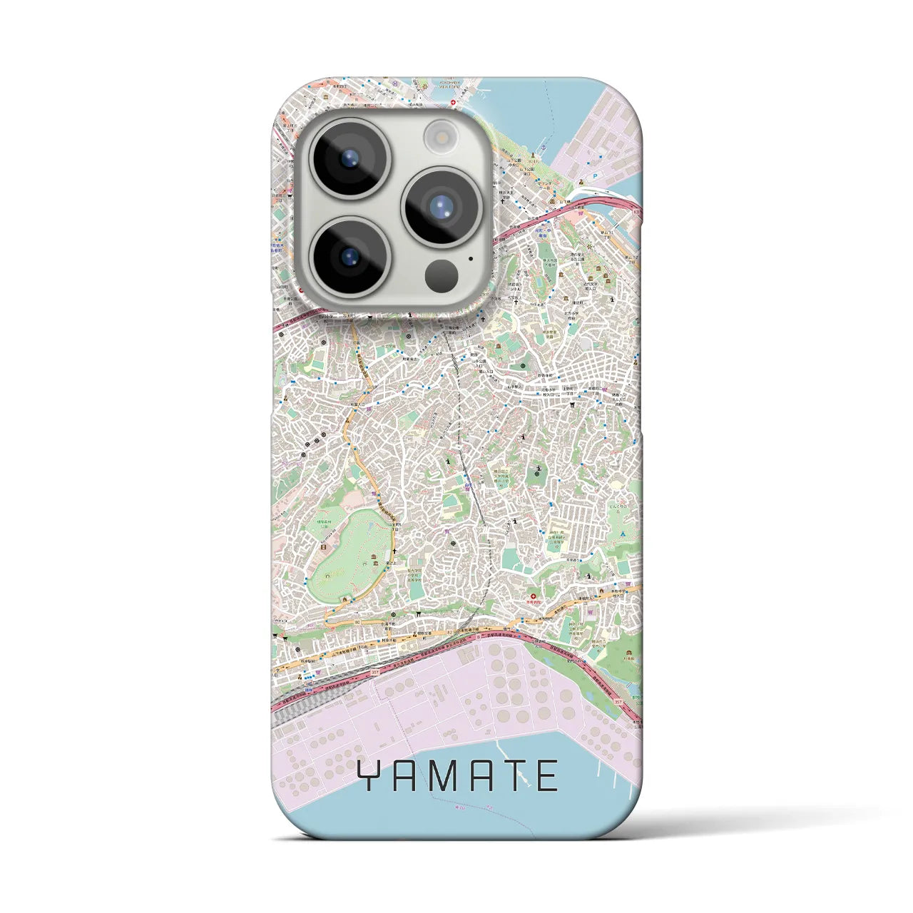 【山手】地図柄iPhoneケース（バックカバータイプ・ナチュラル）iPhone 15 Pro 用