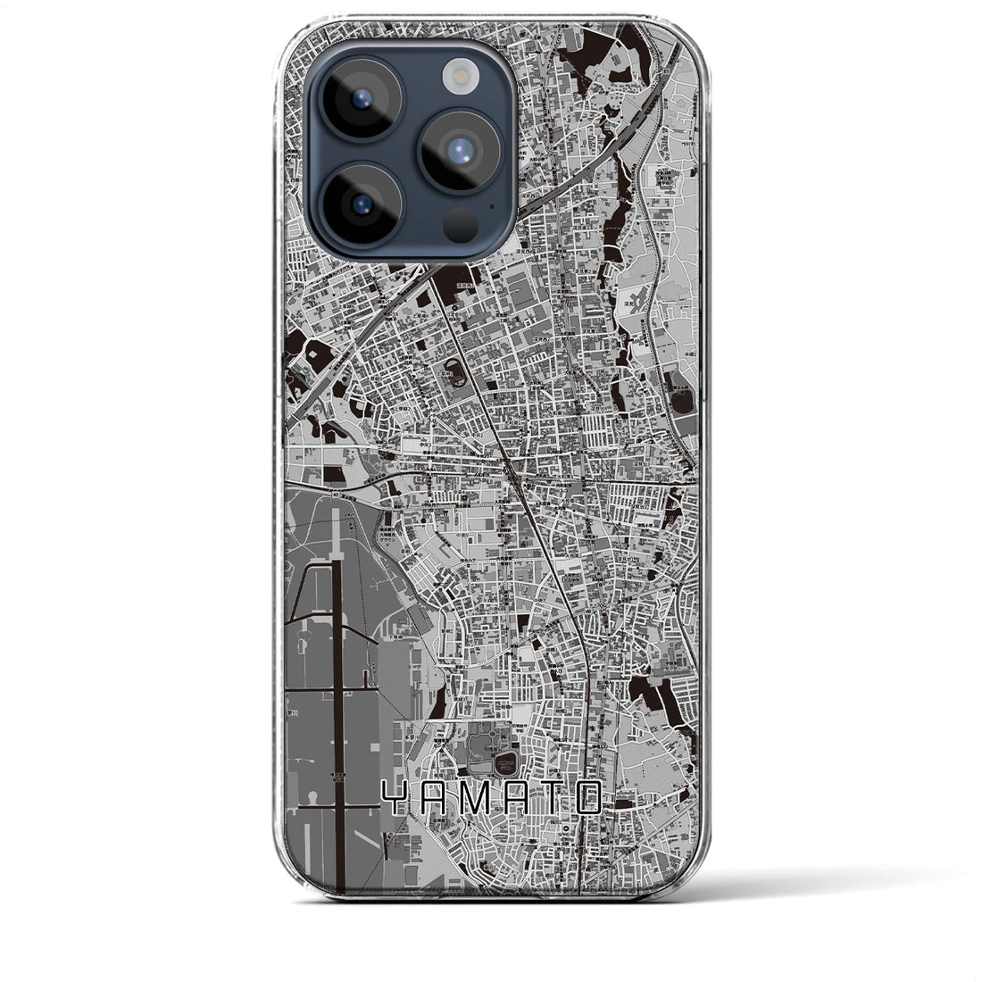 【大和】地図柄iPhoneケース（クリアタイプ・モノトーン）iPhone 15 Pro Max 用