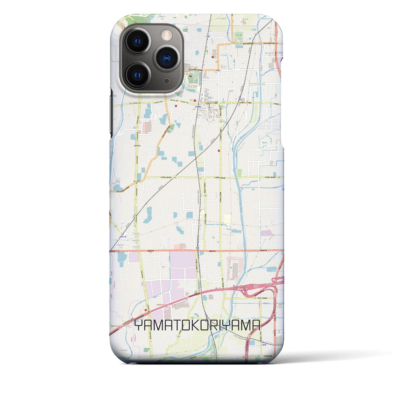 【大和郡山】地図柄iPhoneケース（バックカバータイプ・ナチュラル）iPhone 11 Pro Max 用