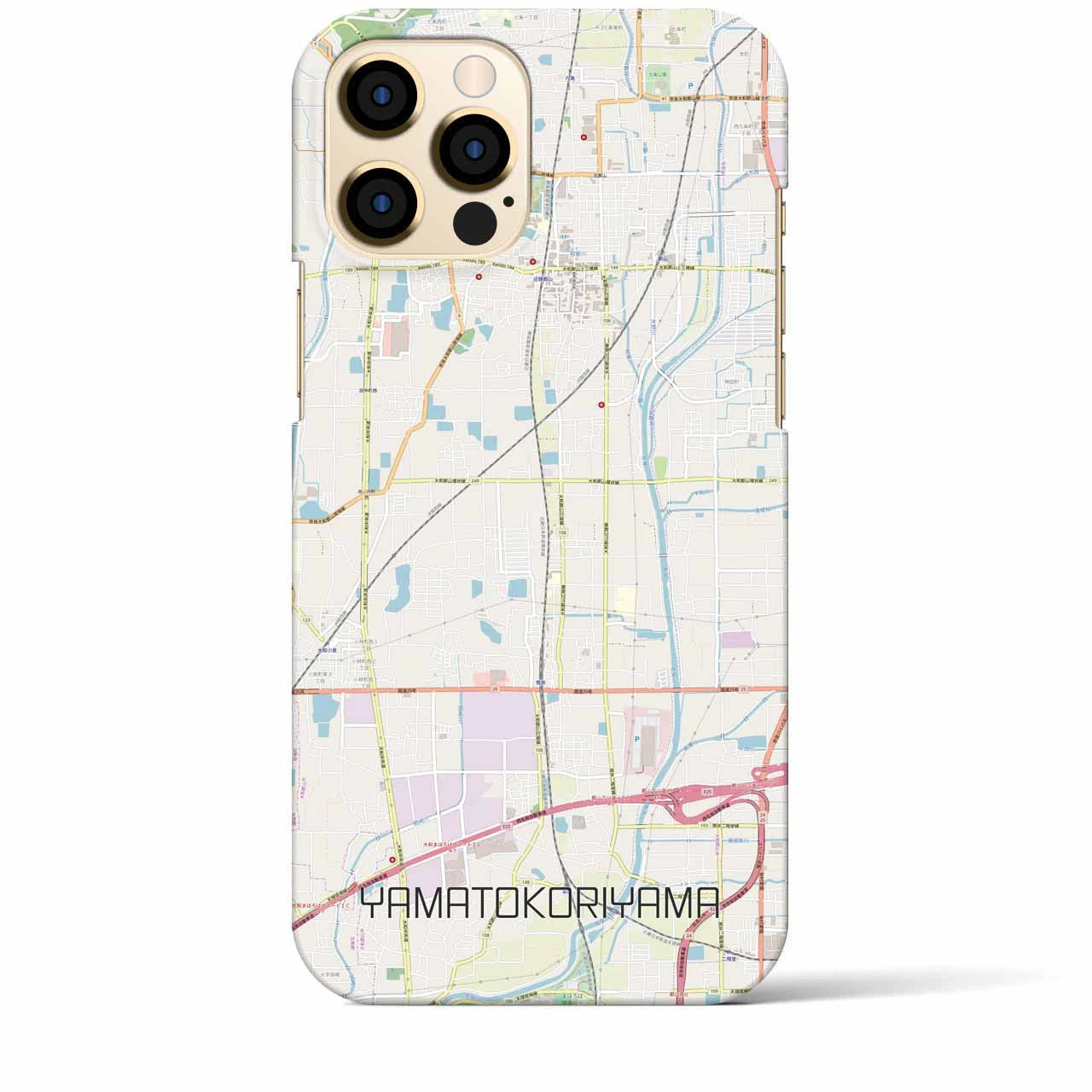 【大和郡山】地図柄iPhoneケース（バックカバータイプ・ナチュラル）iPhone 12 Pro Max 用