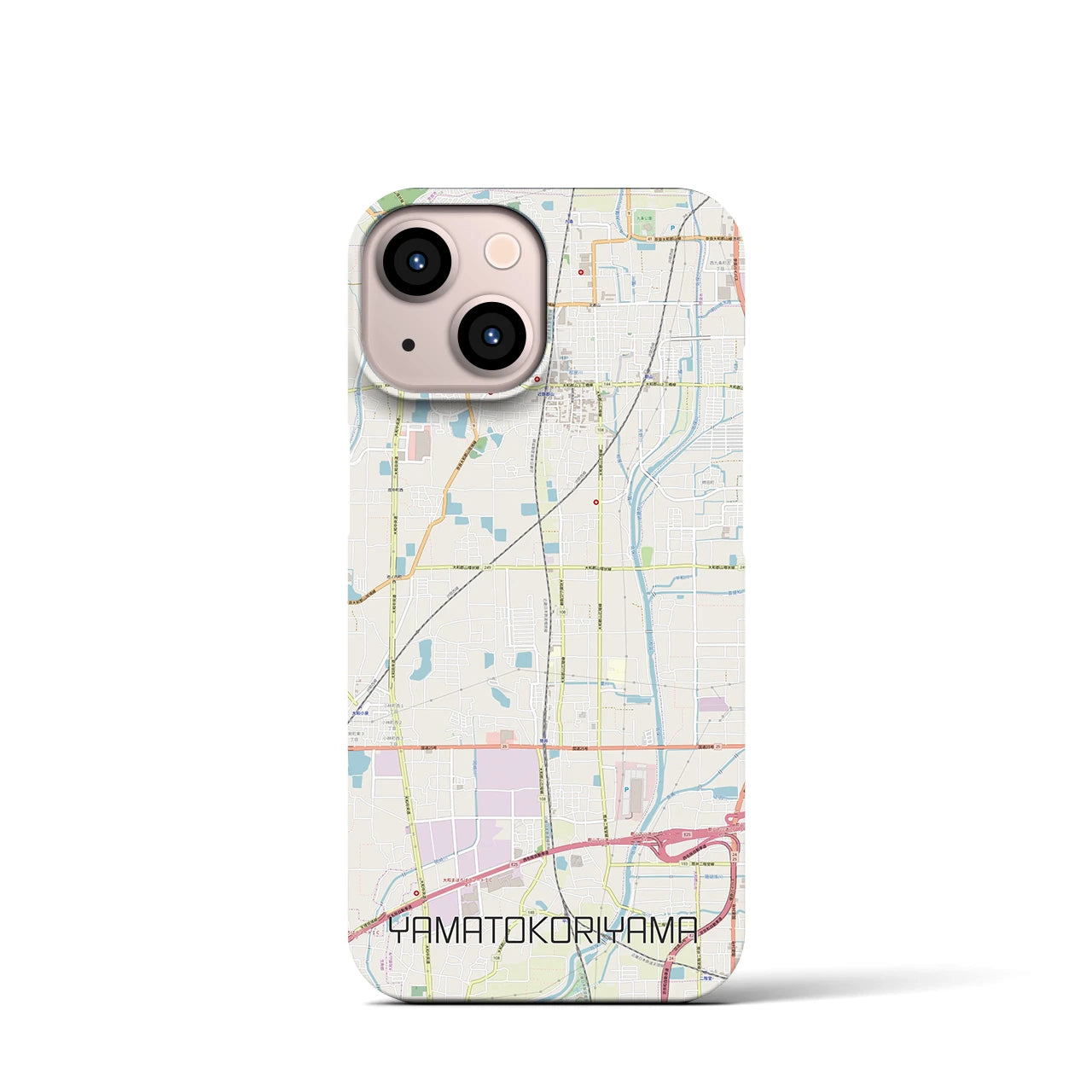 【大和郡山】地図柄iPhoneケース（バックカバータイプ・ナチュラル）iPhone 13 mini 用