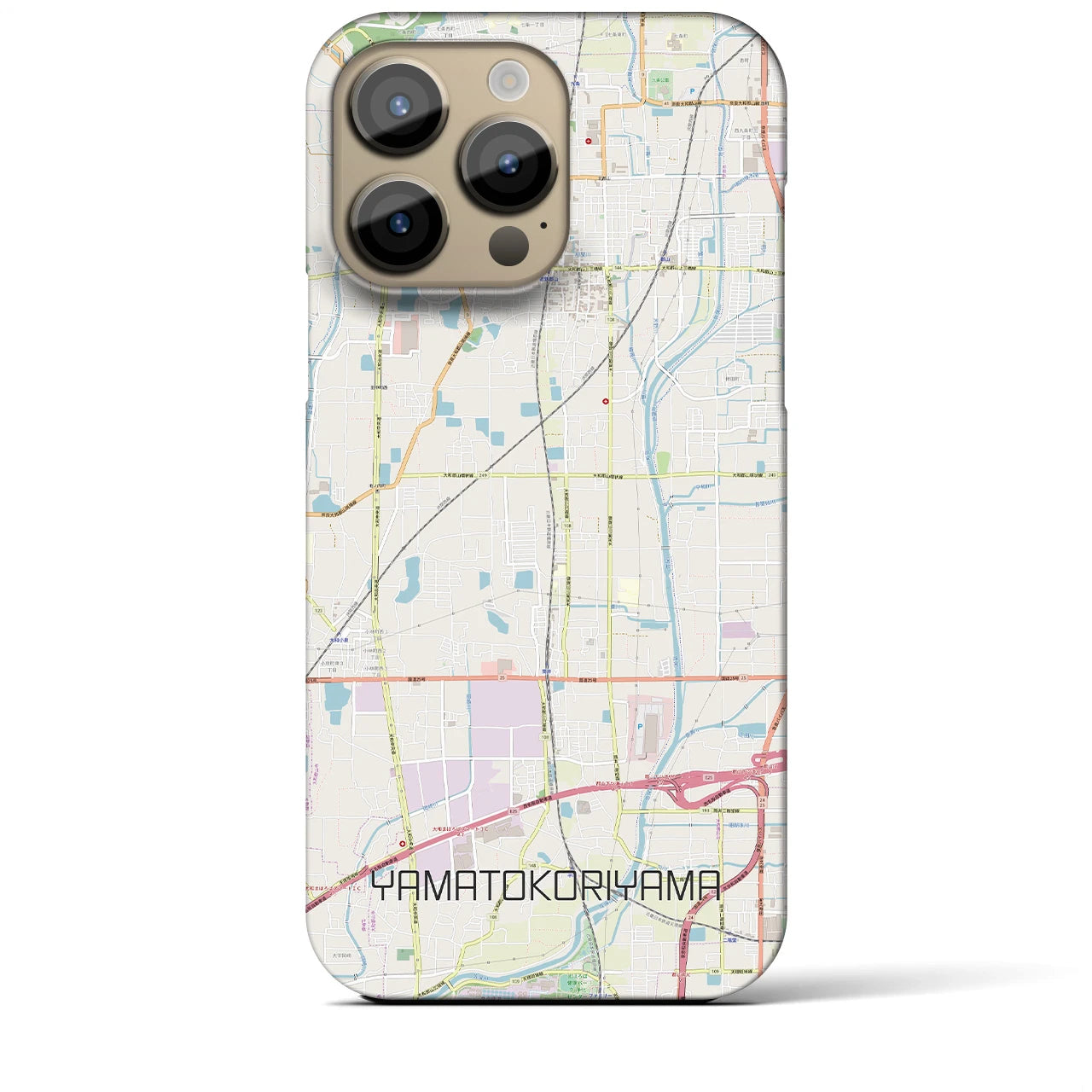 【大和郡山】地図柄iPhoneケース（バックカバータイプ・ナチュラル）iPhone 14 Pro Max 用