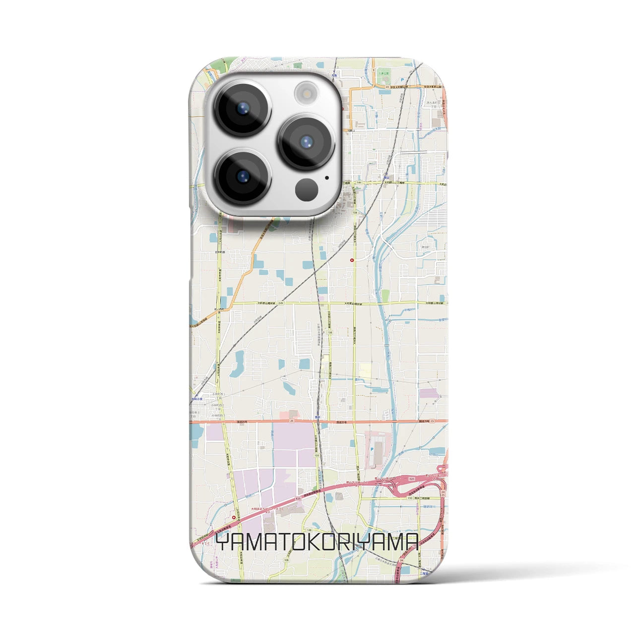 【大和郡山】地図柄iPhoneケース（バックカバータイプ・ナチュラル）iPhone 14 Pro 用