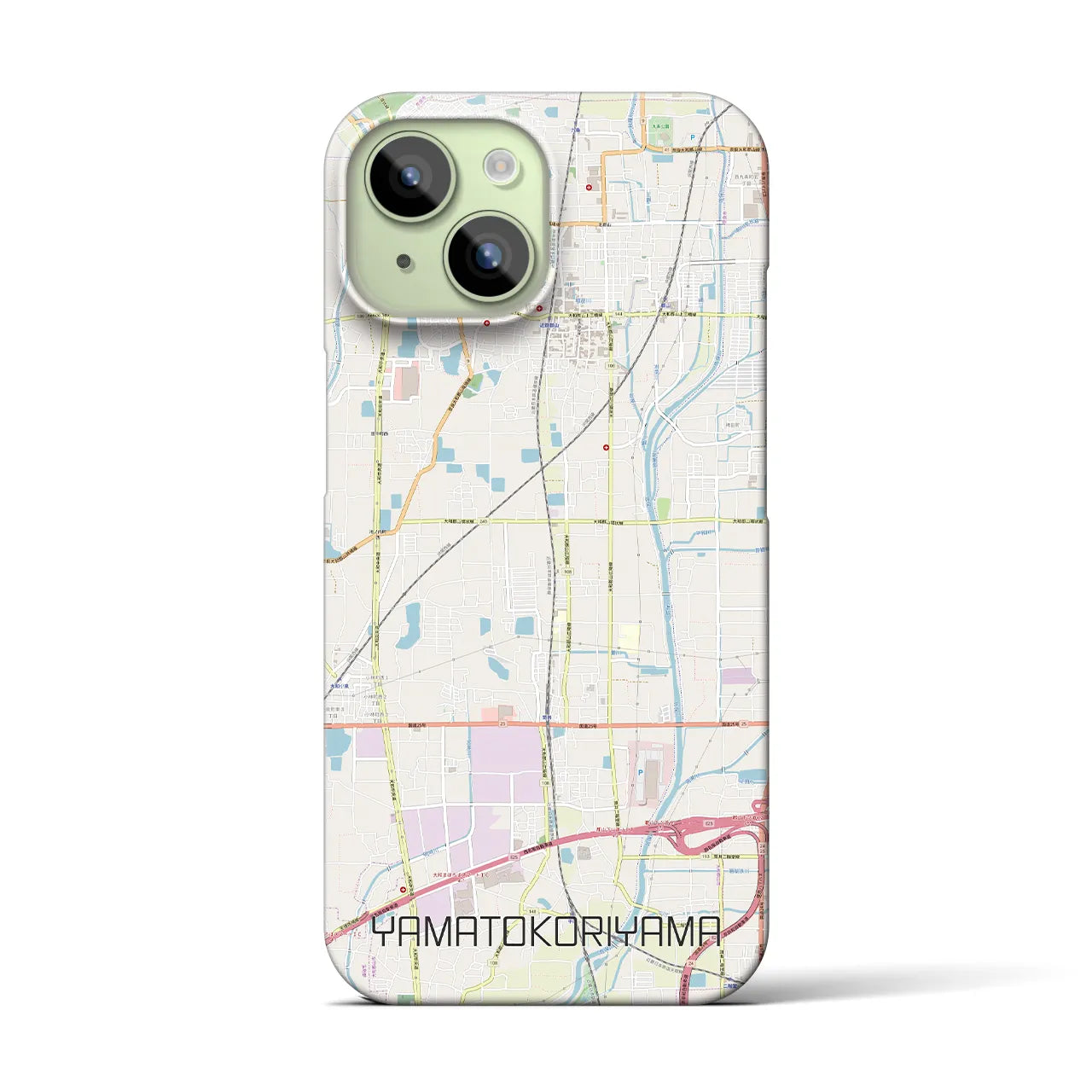 【大和郡山】地図柄iPhoneケース（バックカバータイプ・ナチュラル）iPhone 15 用