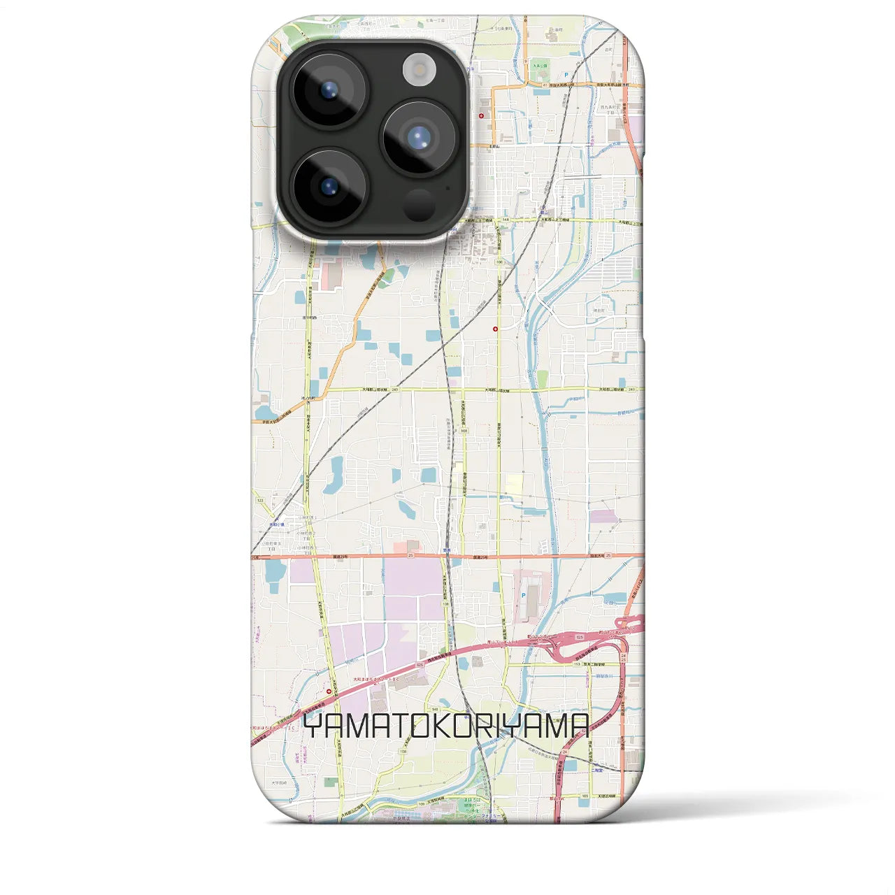 【大和郡山】地図柄iPhoneケース（バックカバータイプ・ナチュラル）iPhone 15 Pro Max 用