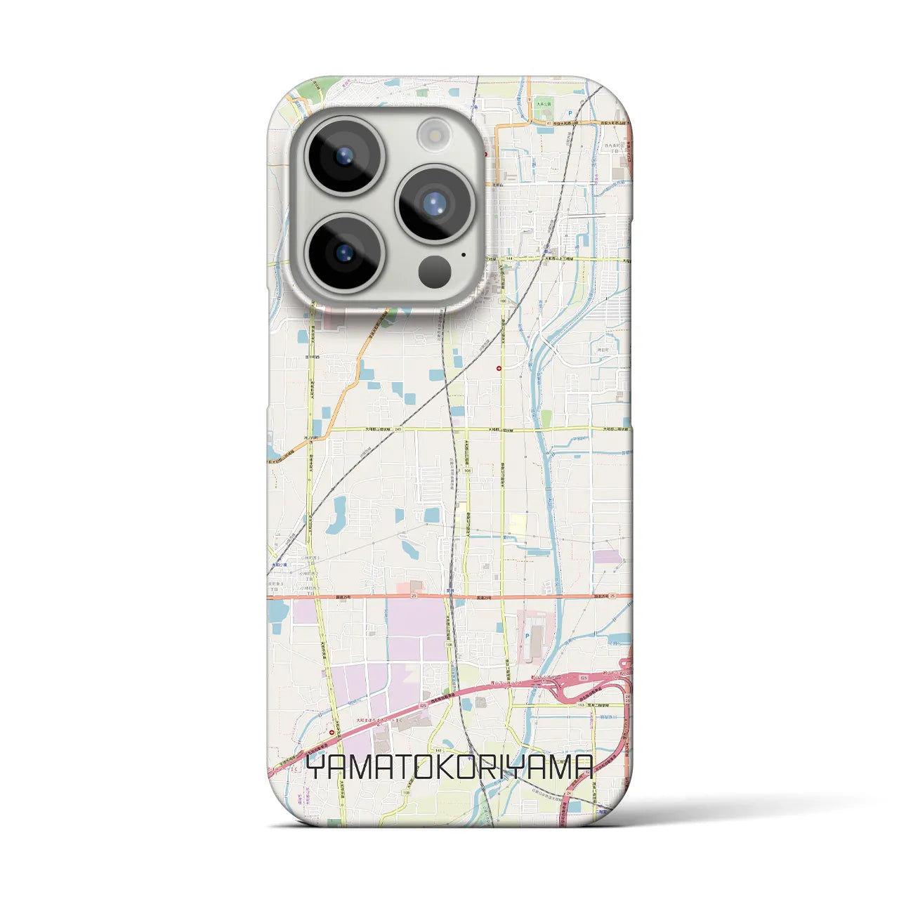 【大和郡山】地図柄iPhoneケース（バックカバータイプ・ナチュラル）iPhone 15 Pro 用