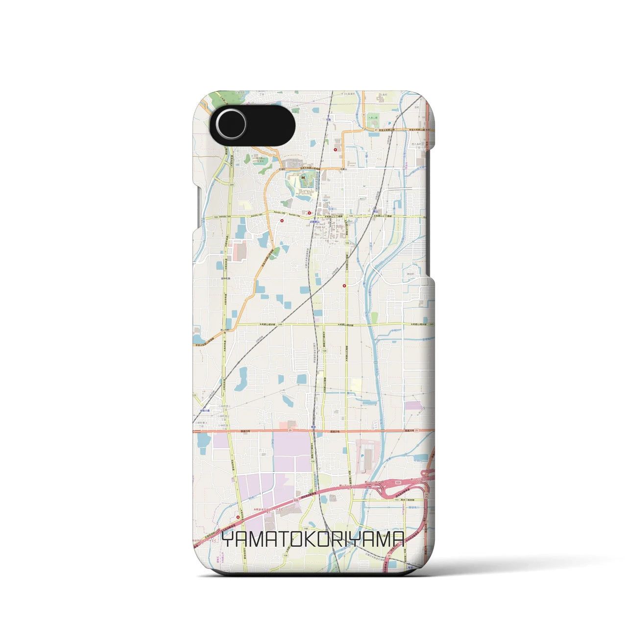 【大和郡山】地図柄iPhoneケース（バックカバータイプ・ナチュラル）iPhone SE（第3 / 第2世代） / 8 / 7 / 6s / 6 用