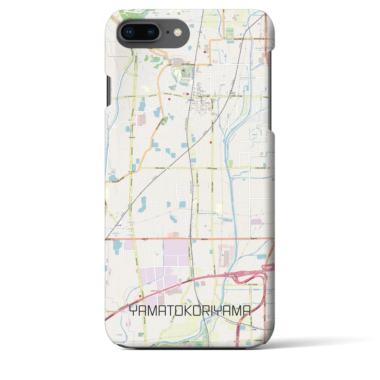 【大和郡山】地図柄iPhoneケース（バックカバータイプ・ナチュラル）iPhone 8Plus /7Plus / 6sPlus / 6Plus 用
