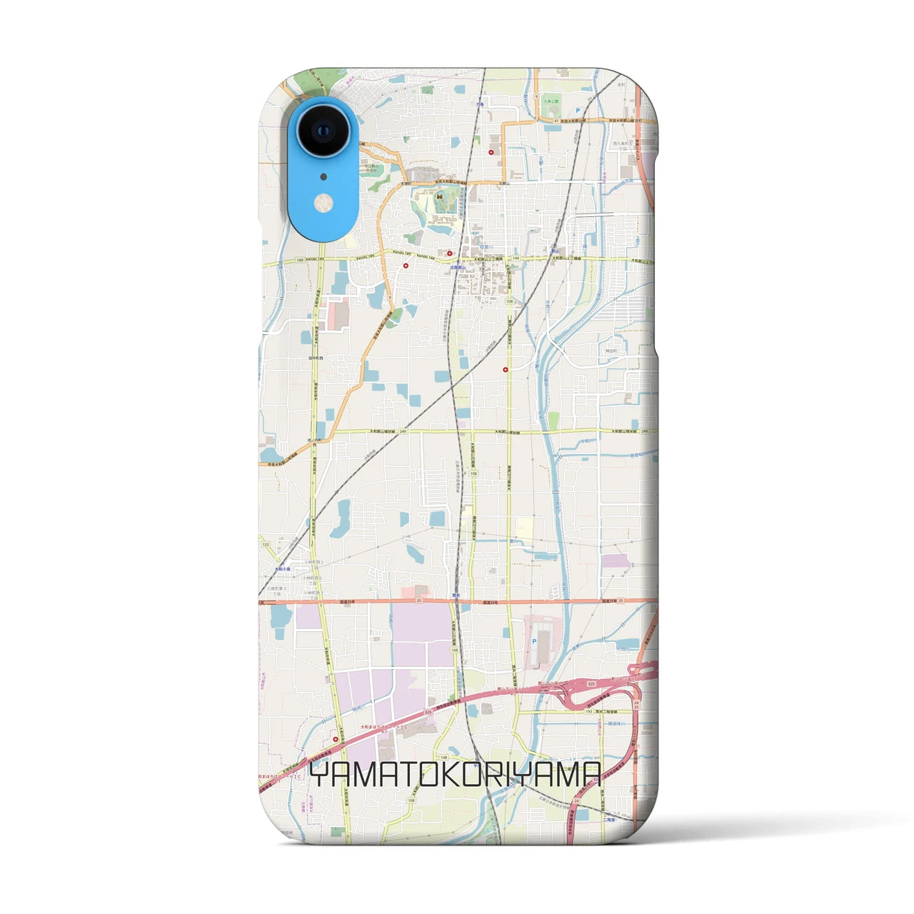 【大和郡山】地図柄iPhoneケース（バックカバータイプ・ナチュラル）iPhone XR 用
